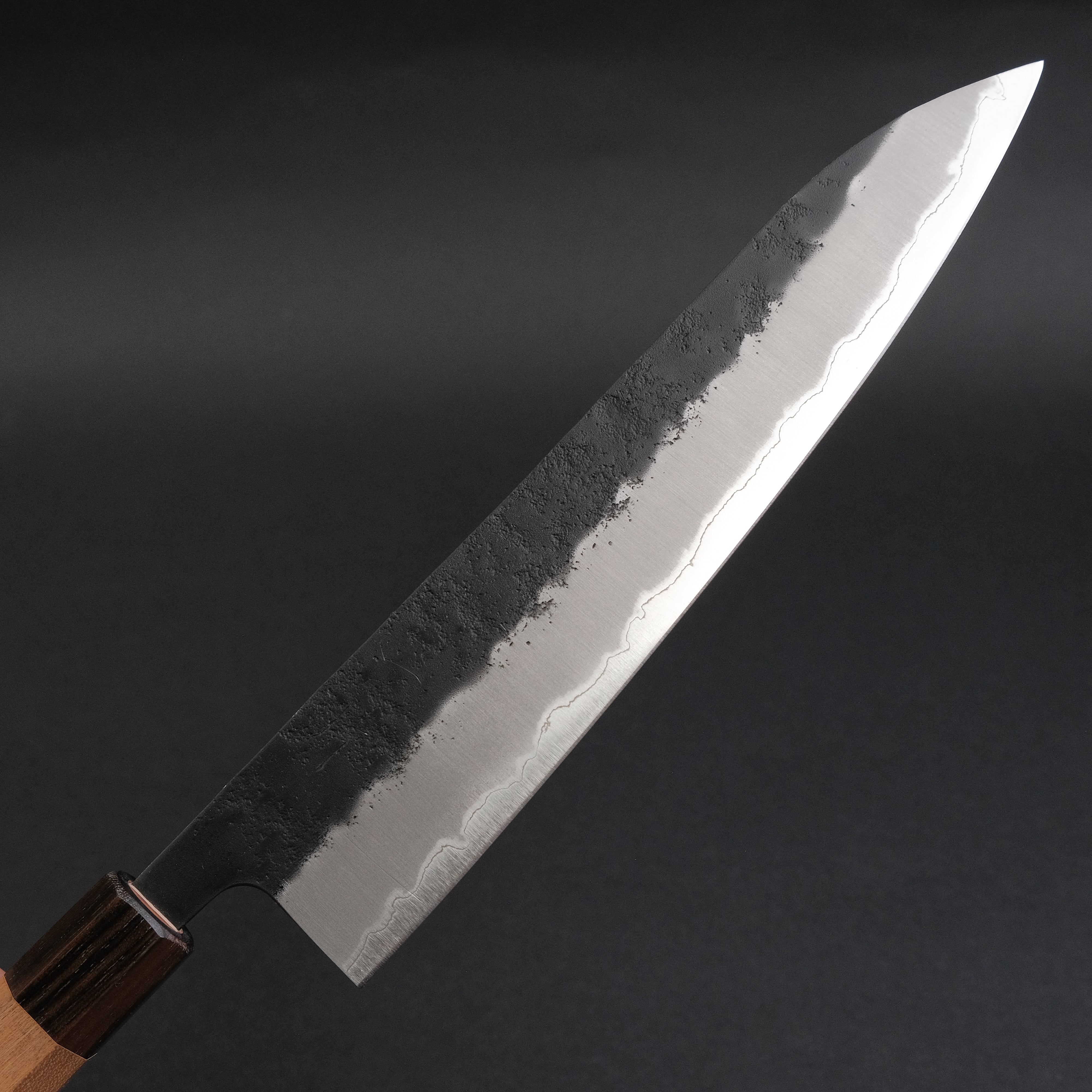 Hitohira Futana SB Kuro Nashiji Gyuto 240mm Japanese Chef Knife with Cherry Wood Handle - Perfect for Sushi, Meat Cutting & Professional Kitchen Use