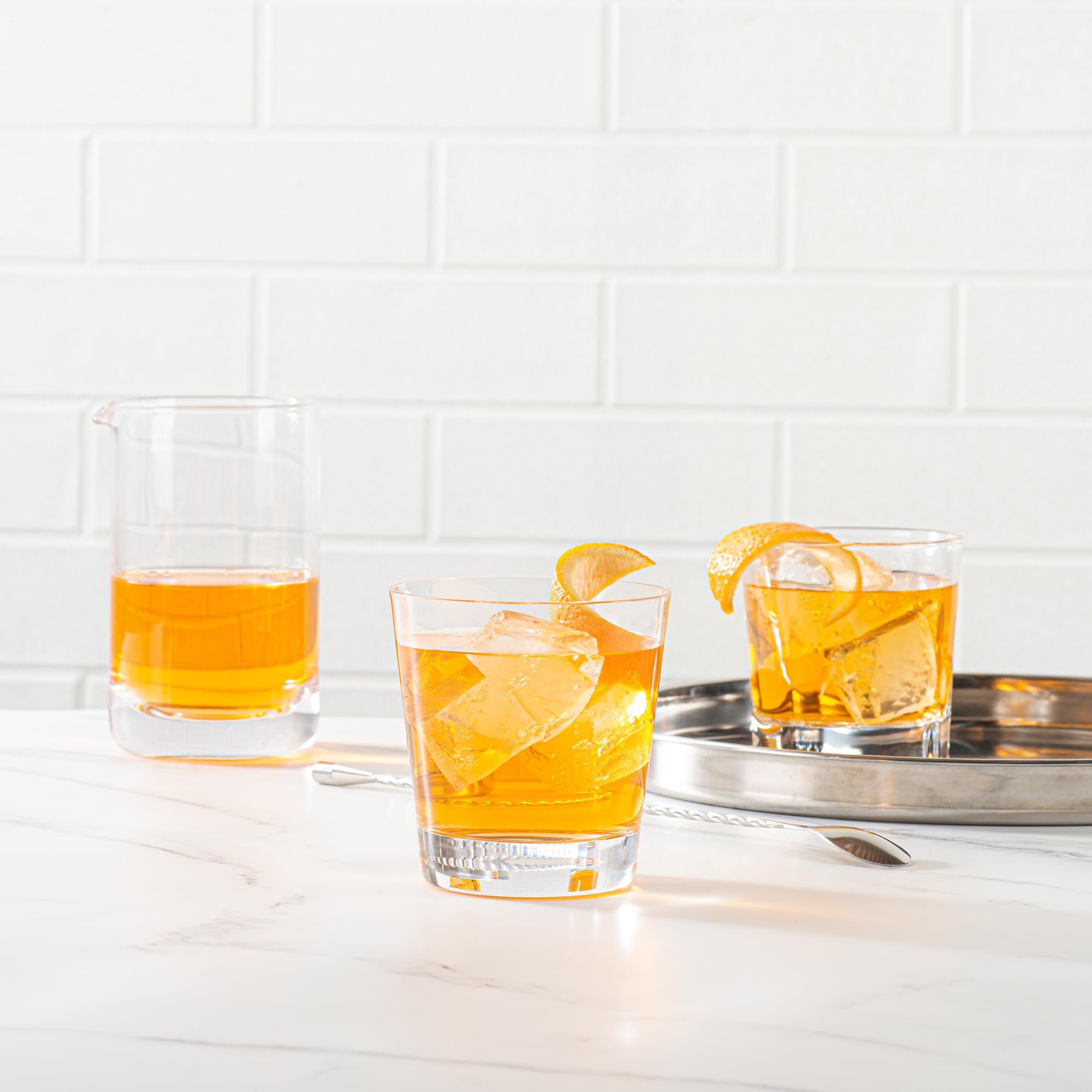 Restaurantware Moda Nude 13oz Crystal Old Fashioned Glasses Set of 12 - Heavy Base, Laser-Cut Rim, Fine-Blown Crystal Whiskey Glasses | Dishwasher-Safe Lowball Glasses for Scotch, Bourbon & Cocktails | Perfect for Home Bars, Dinner Parties & Gifts