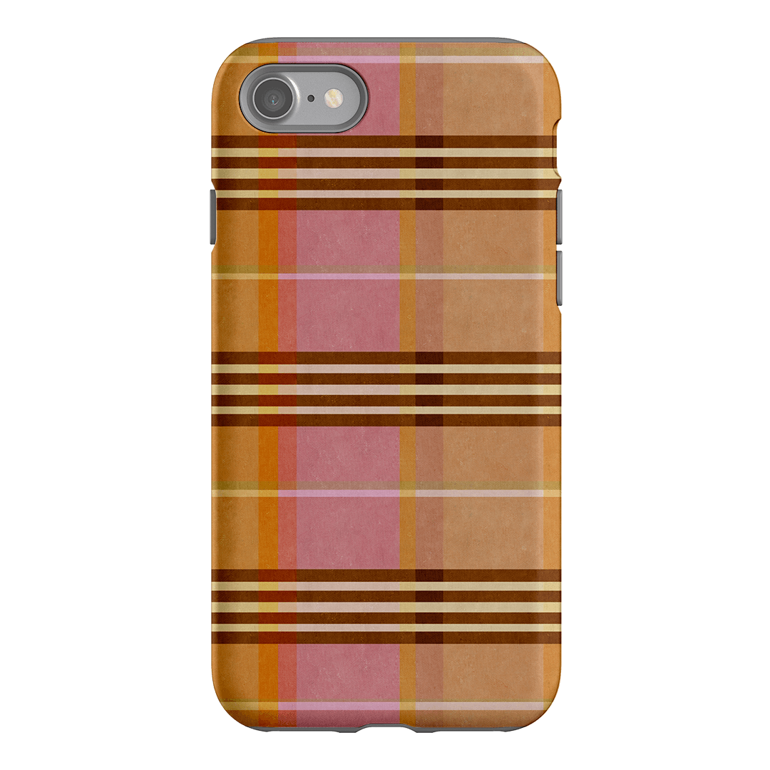 Peachy Plaid Phone Case for iPhone 15/14/13/12/11 Pro Max - Cute Tartan Pattern Protective Cover with Shockproof Design - Perfect for Everyday Use, Travel & Fashion Accessories