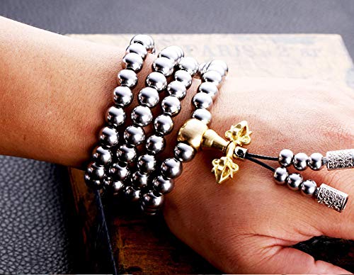 Stainless Steel Cross Necklace for Men - 108 Buddha Beads Chain with Adjustable Length | Perfect for Meditation, Yoga, Fashion Accessories & Spiritual Gifts