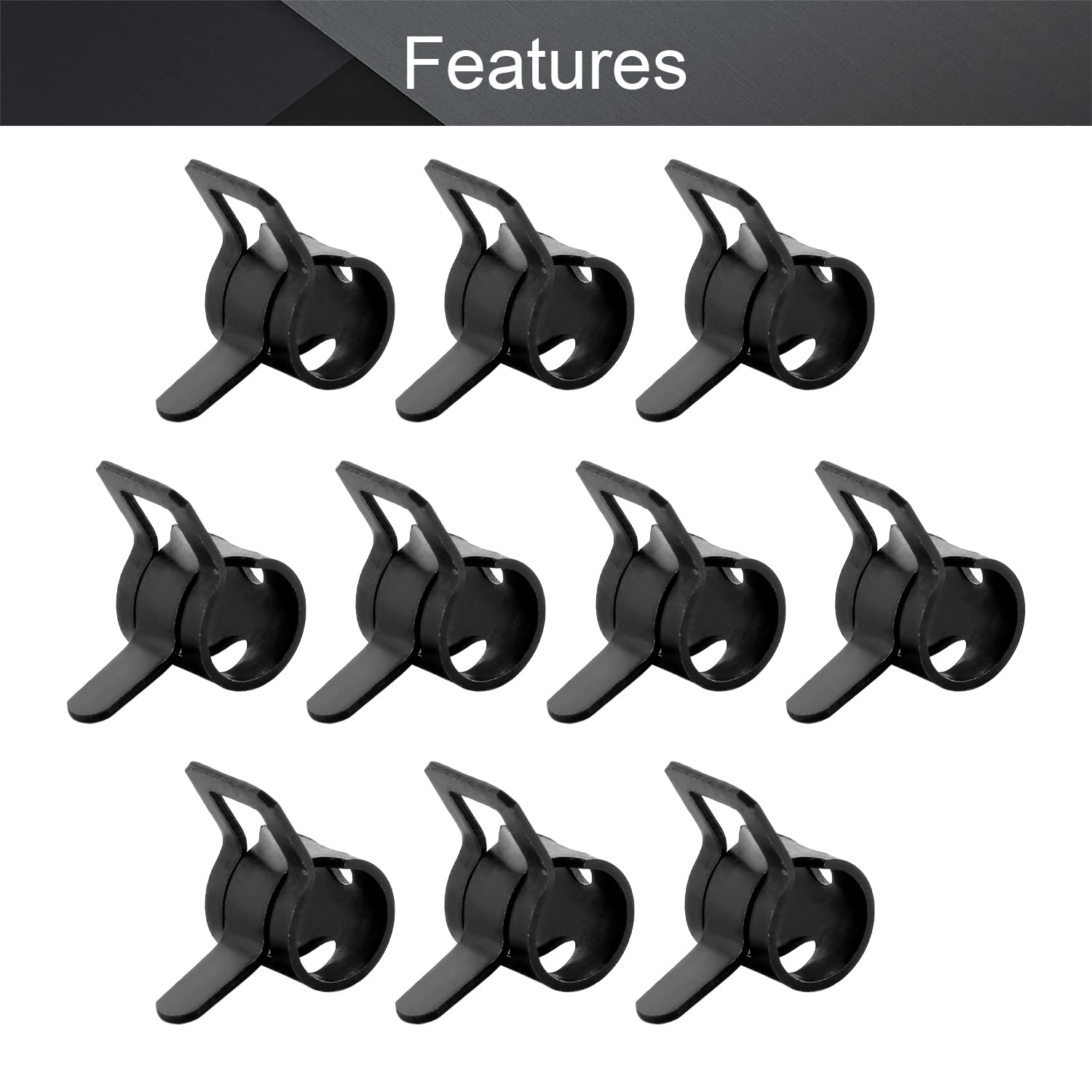 MroMax 20Pcs 10mm Hose Clamps for Fuel/Vacuum/Air/Water Pipes - Automotive Fasteners