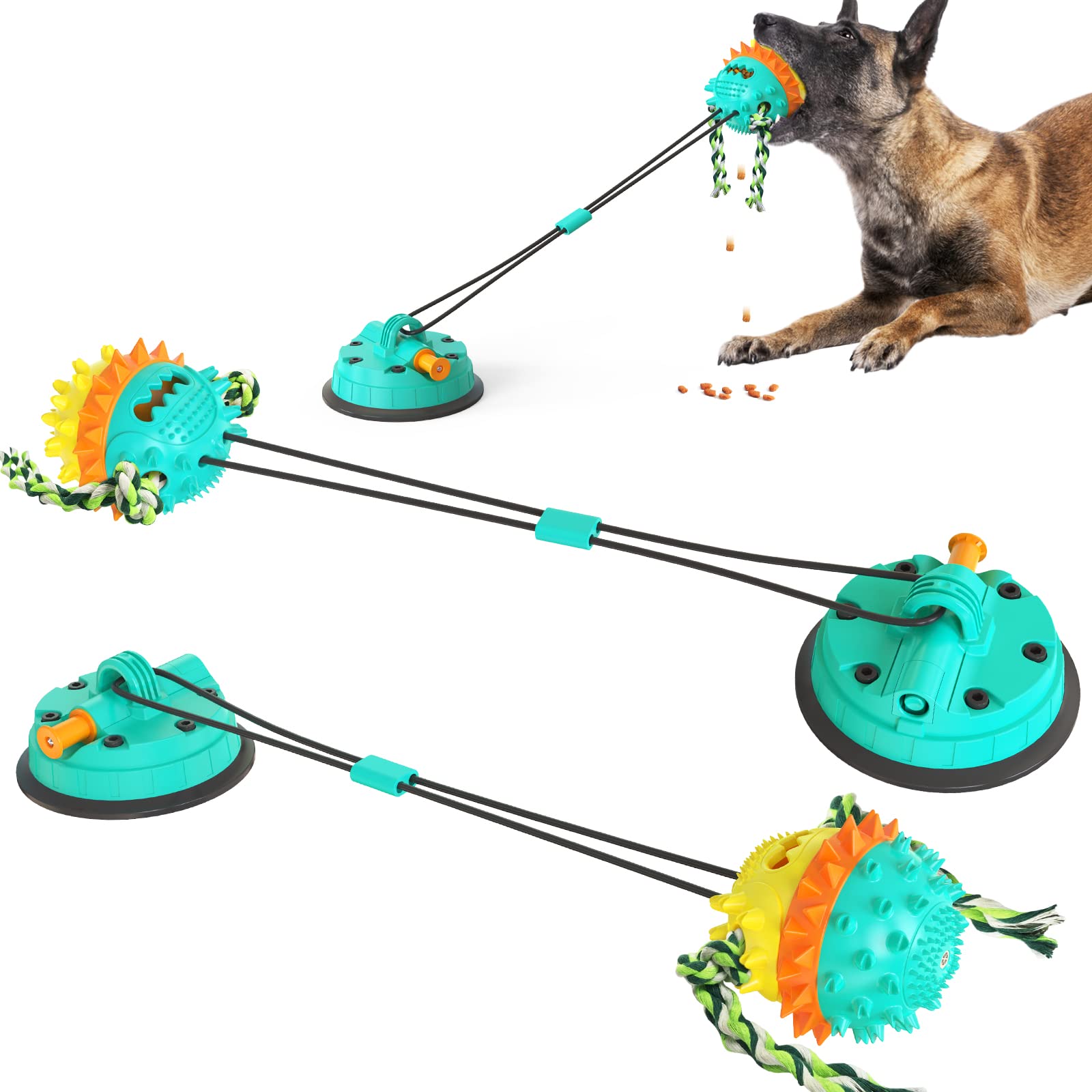Durable Suction Cup Dog Toy - Interactive Rope Chew Toy for Teeth Cleaning | Strong Suction for Playtime | Perfect for Puppy Teething & Indoor/Outdoor Play