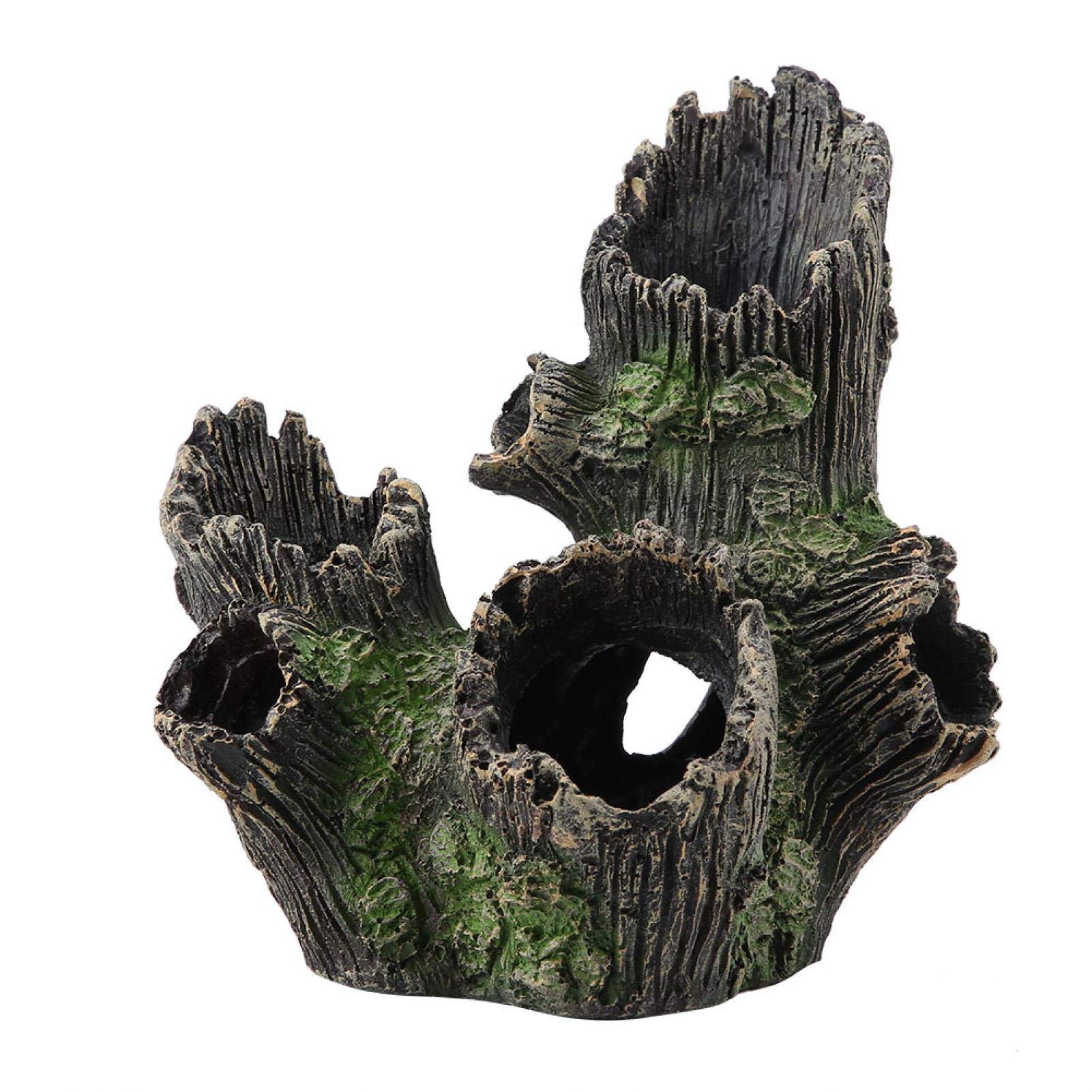 Durable Artificial Resin Tree Trunk for Aquarium - Natural Driftwood Decoration for Fish Tank, Reptile & Terrarium (20x11x14 Inch) - Perfect for Aquatic Plants, Shrimp & Betta Fish Habitat