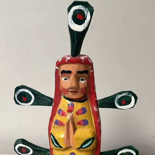 Hand-Painted Wooden Virgin of Guadalupe Statue - KALALOU GJC1010 - Religious Home Decor, Catholic Gifts, Altar Display for Prayer & Meditation