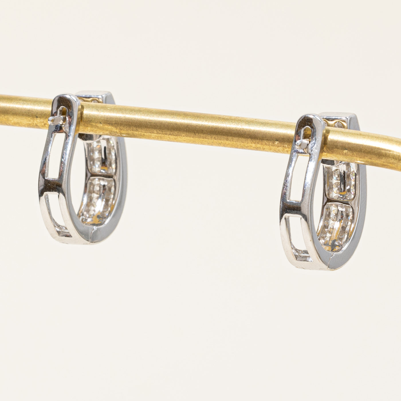 Channel Set Diamond Hoop Earrings 0.70ctw - 14K White Gold Dainty Circle Earrings for Women | Perfect for Weddings, Parties & Everyday Elegance