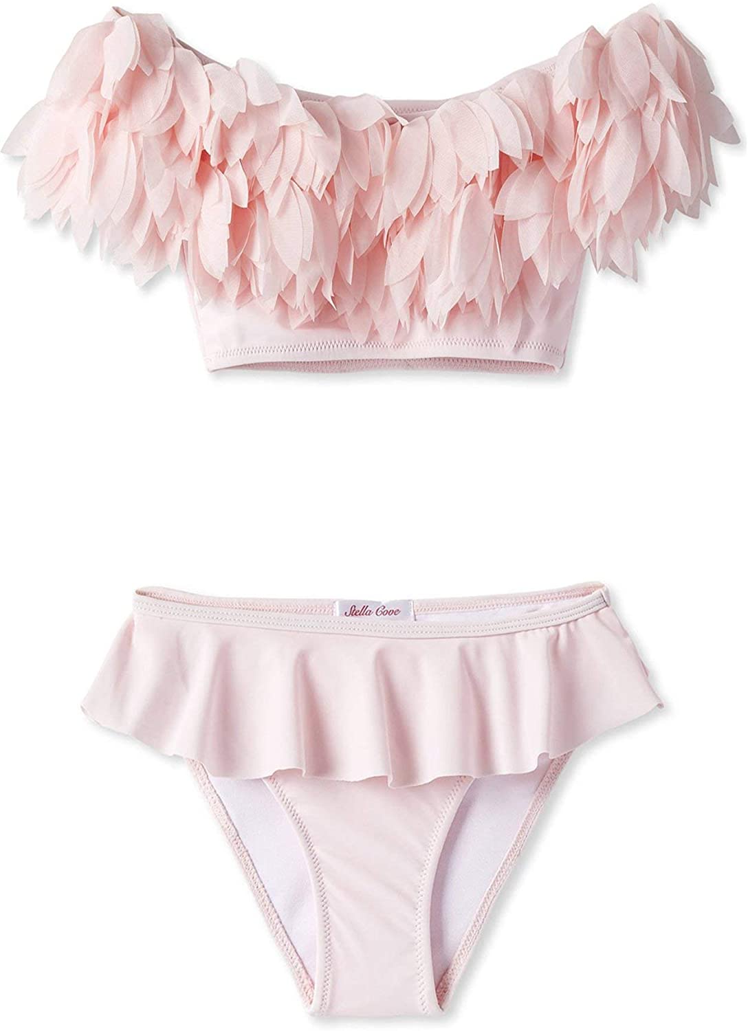 Stella Cove Pink Petals Bikini Set - Sexy Floral Print Two Piece Swimsuit for Women, High Waisted Bottom & Adjustable Straps, Perfect for Beach Vacation & Pool Party