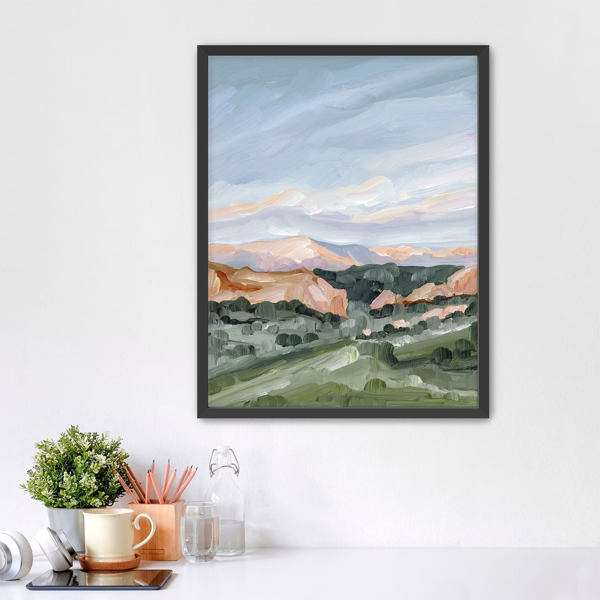 Garden at Twilight Art Print - Beautiful Landscape Wall Decor for Home, Office & Living Room - Perfect for Bedroom, Dining Area & Gifts