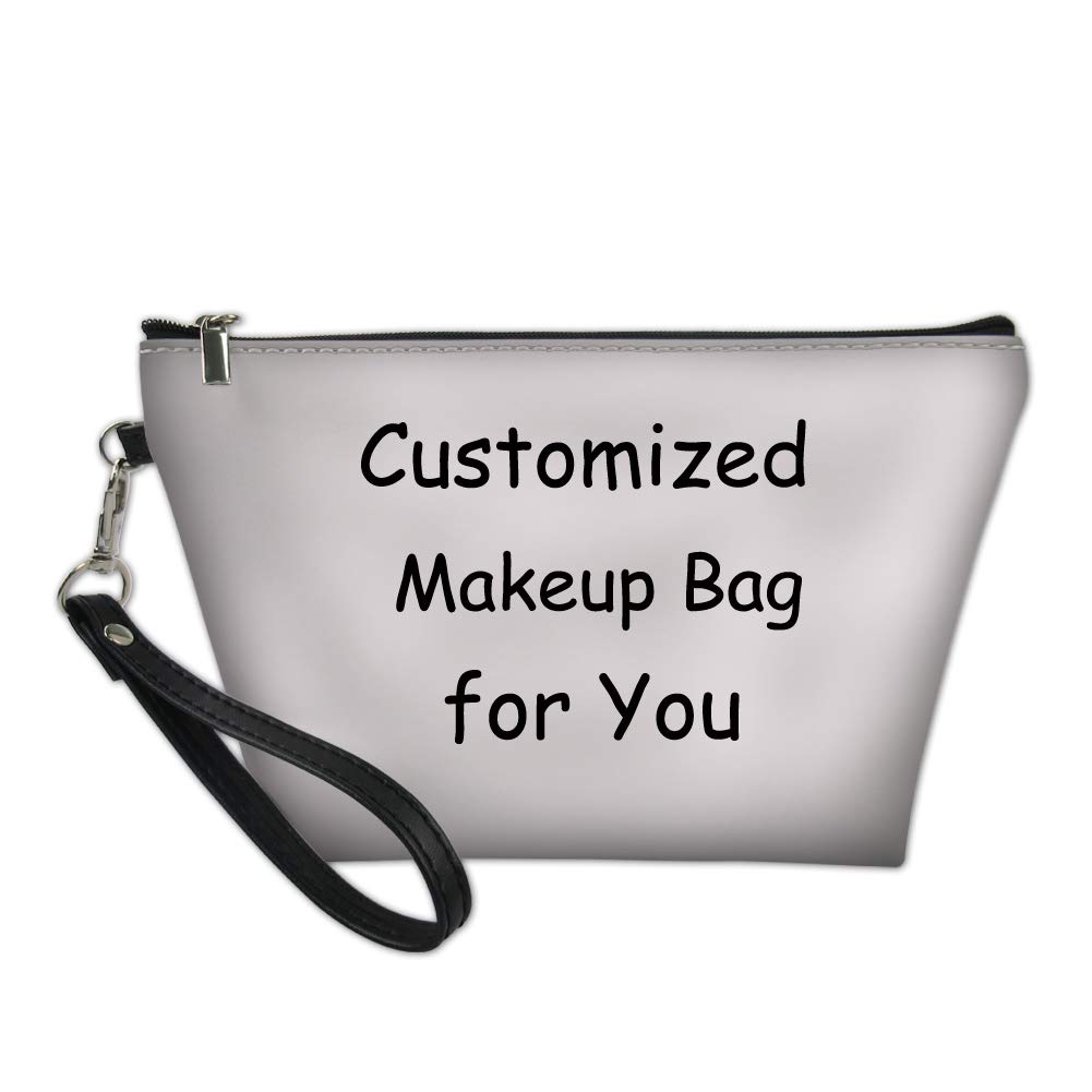 Custom Personalized Makeup Travel Bag for Women & Men - Waterproof Leather Cosmetic Toiletry Pouch with Photo Printing - Perfect for Vacation, Gym, Business Trips & Daily Organizer