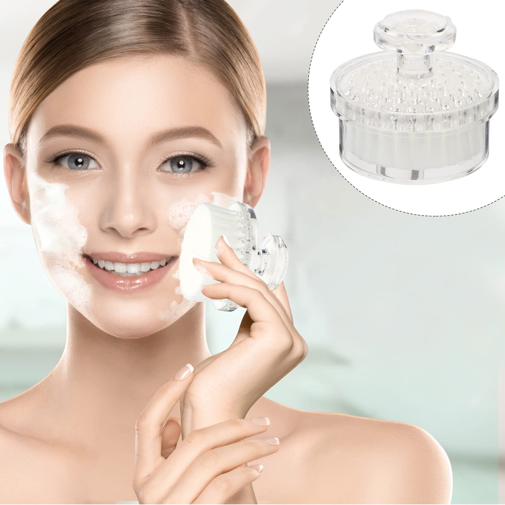DOITOOL 3-Pack Manual Face Cleansing Brush Set - Exfoliating & Makeup Removal Scrubber for Deep Cleaning, Blackheads & Dead Skin - Gentle PP Material (White) - Perfect for Daily Skincare & Travel