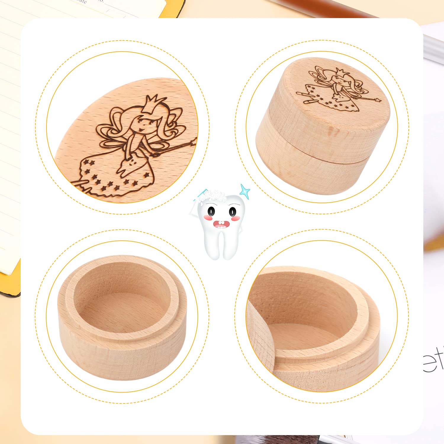 SAVITA Wooden Tooth Fairy Box - Portable Baby Tooth Storage Container for Lost Teeth, Cute Keepsake to Preserve Childhood Memories | Perfect for First Tooth, Gifts, and Tooth Fairy Visits