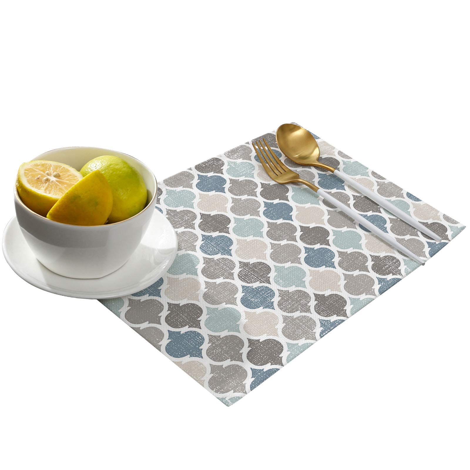 Geometric Moroccan Pattern Washable Placemats Set of 4 - 13