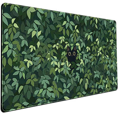 Green Plants Black Cat