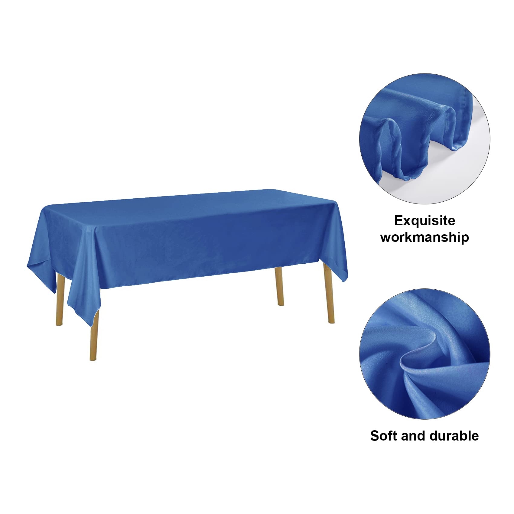 60x102 Inch Mediterranean Blue Rectangle Tablecloth - Stain & Wrinkle Resistant Washable Polyester Table Cover for Dining, Buffet & Wedding Decor - Perfect for Indoor/Outdoor Parties, Holiday Gatherings & Restaurant Use