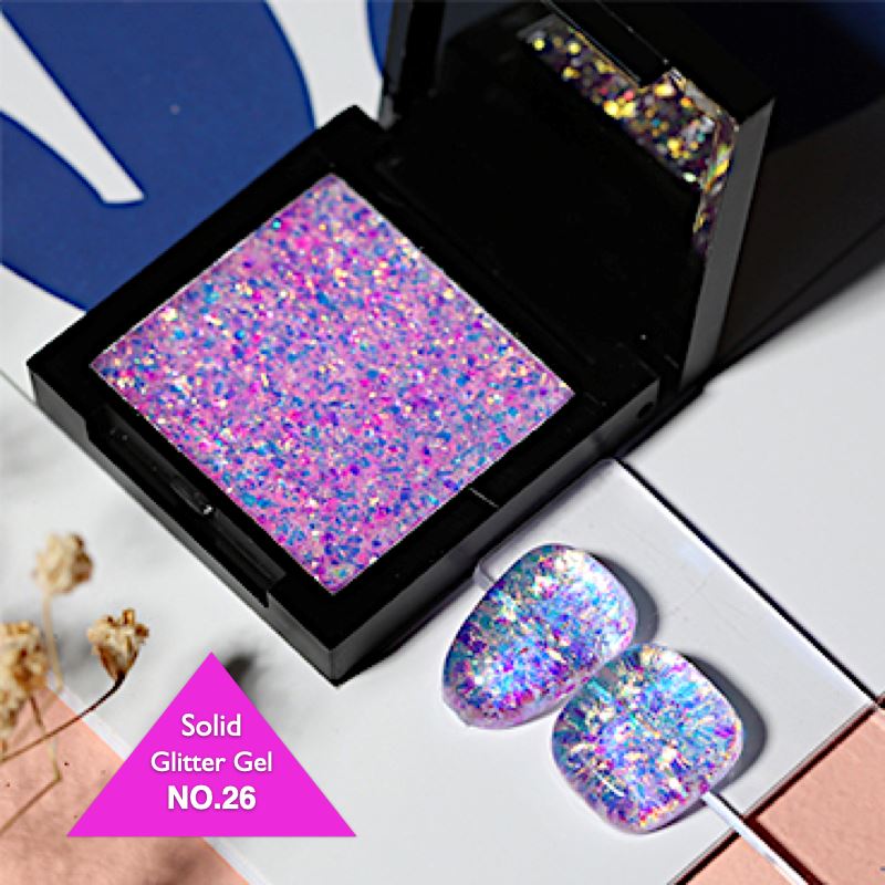 Premium Solid Glitter Gel - White Series (5g) for Nail Art, DIY Crafts & Makeup | Long-Lasting Sparkle for Professional & Home Use