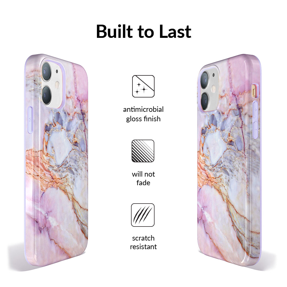Violet Sky Marble iPhone Case - Premium Protective Cover for iPhone [Model Numbers] | Shatterproof & Scratch-Resistant | Stylish Marble Design for Everyday Use, Work & Travel