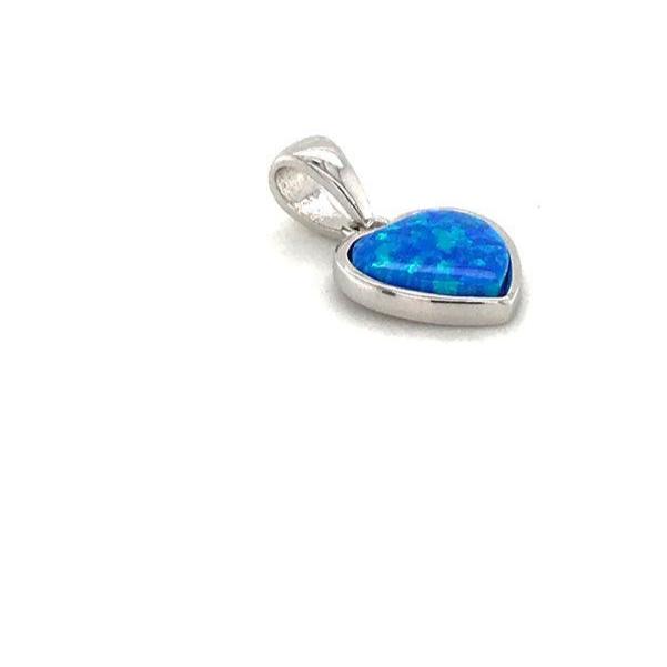 Blue Opal Heart Necklace - Sterling Silver Pendant for Women, Dainty & Elegant Jewelry Gift for Her - Perfect for Valentine's Day, Anniversary & Romantic Occasions