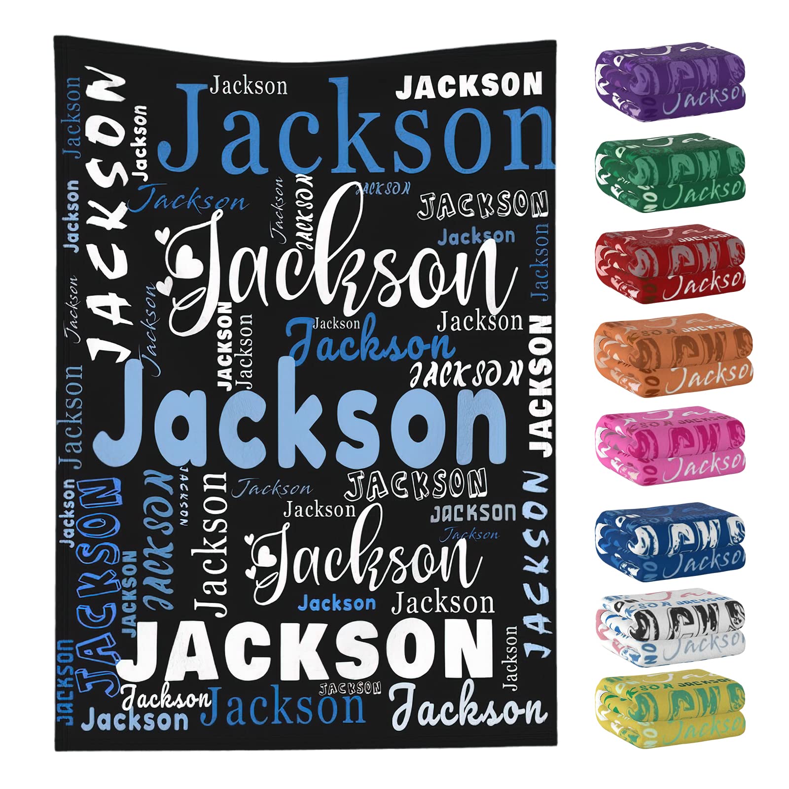 Personalized Name Blanket for Kids, Baby & Adults - Custom Fleece Blanket with Name - Perfect Gift for Christmas, Birthday, Baby Shower - Cozy & Warm for Nursery, Bedroom, Travel & Cuddling