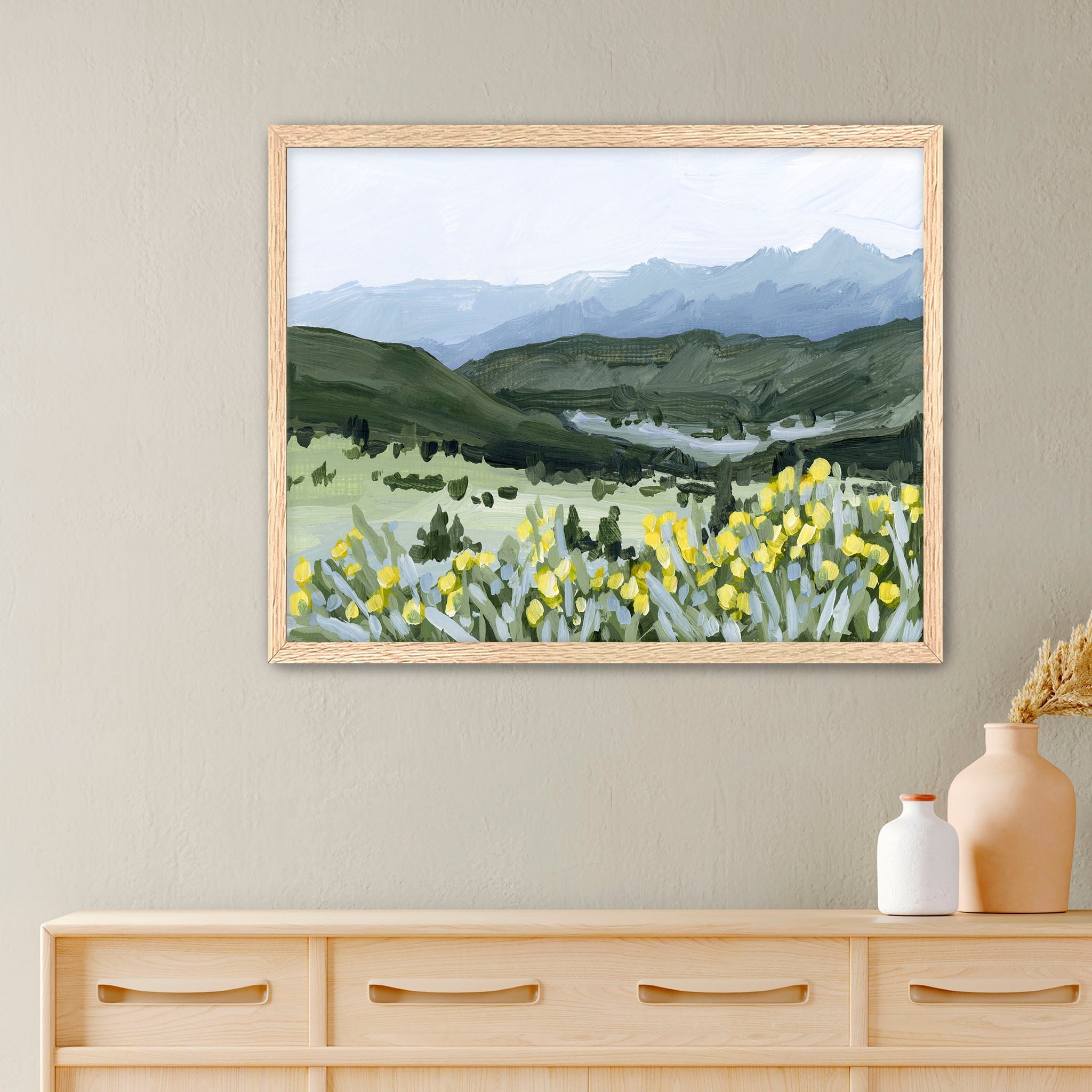 Wildflower Hike Art Print - Nature-Inspired Wall Decor for Home, Office & Gifts | Perfect for Living Room, Bedroom & Nursery