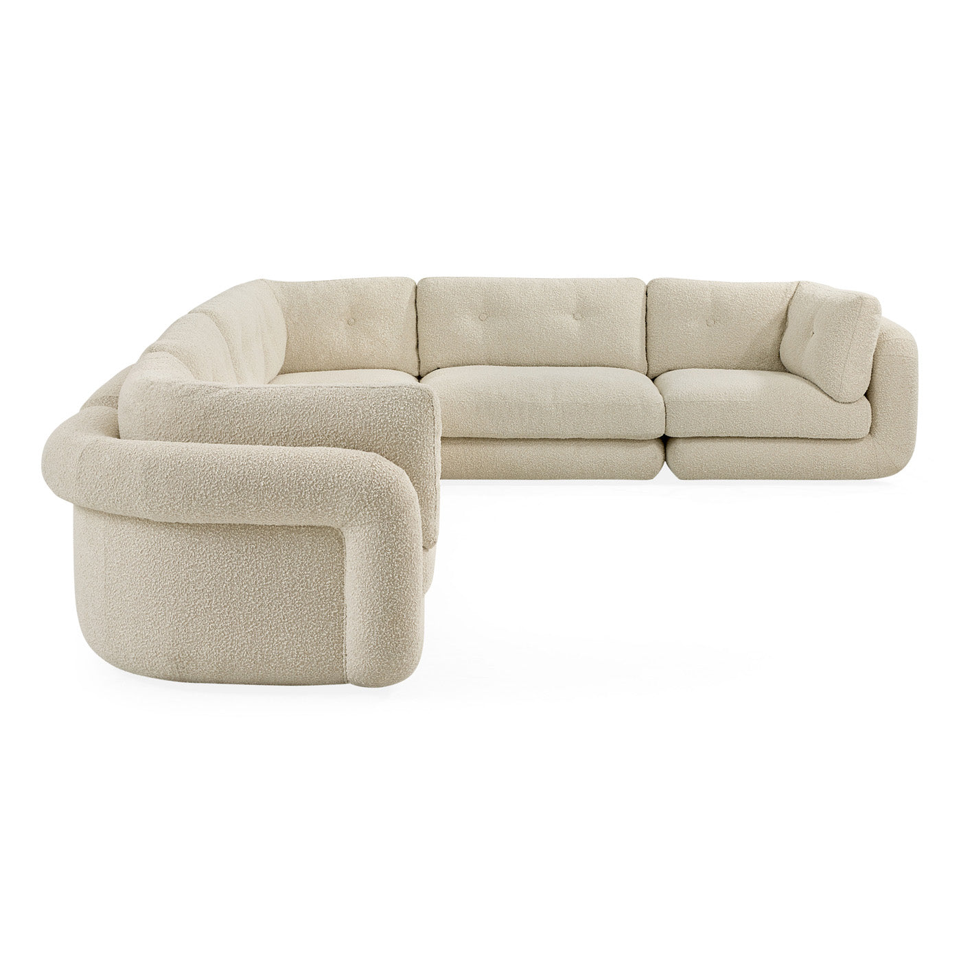 Pompidou 160 Modular Six-Piece Sectional Sofa Set - Modern L-Shaped Living Room Couch for Home, Apartment & Office Lounge
