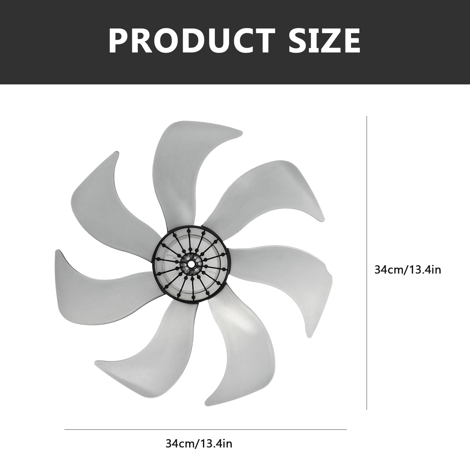 7-Blade Silent Ceiling Fan Replacement Blades - 20 Inch Universal Plastic Fan Blades for Home, Table & Box Fans - Quiet Cooling for Bedroom, Living Room & Office