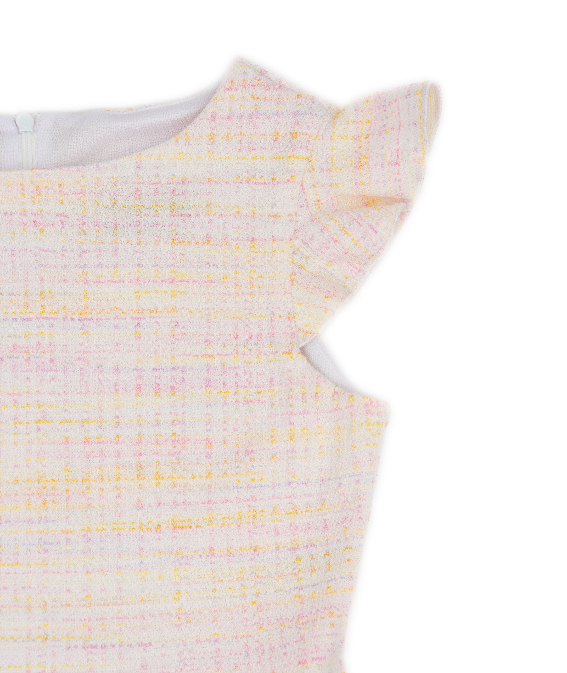 By Debra Girls Sara Pastel Tweed 3-Tier Dress - Elegant Floral Spring Dress for Weddings, Parties & Special Occasions