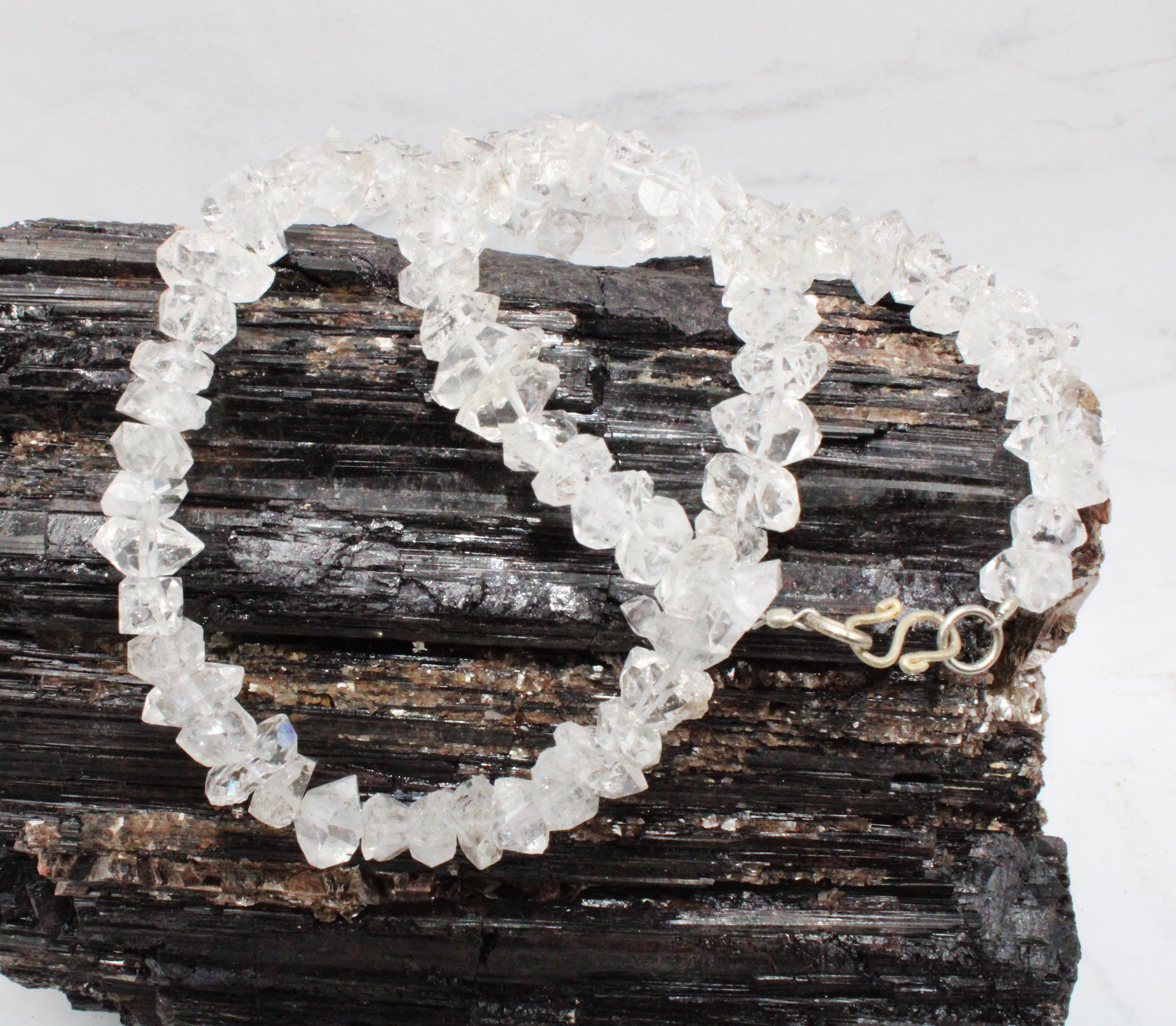 Elegant Diamond Quartz Sterling Silver Necklace for Women - Perfect for Weddings, Anniversaries & Special Occasions