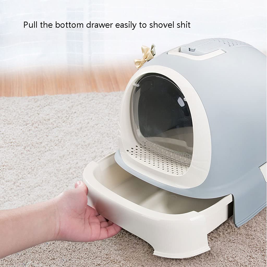 Enclosed Cat Litter Box with Double Layer - Splash Proof & Odor Control Large Cat Toilet for Easy Cleaning (Color C) - Perfect for Small Spaces & Multi-Cat Homes