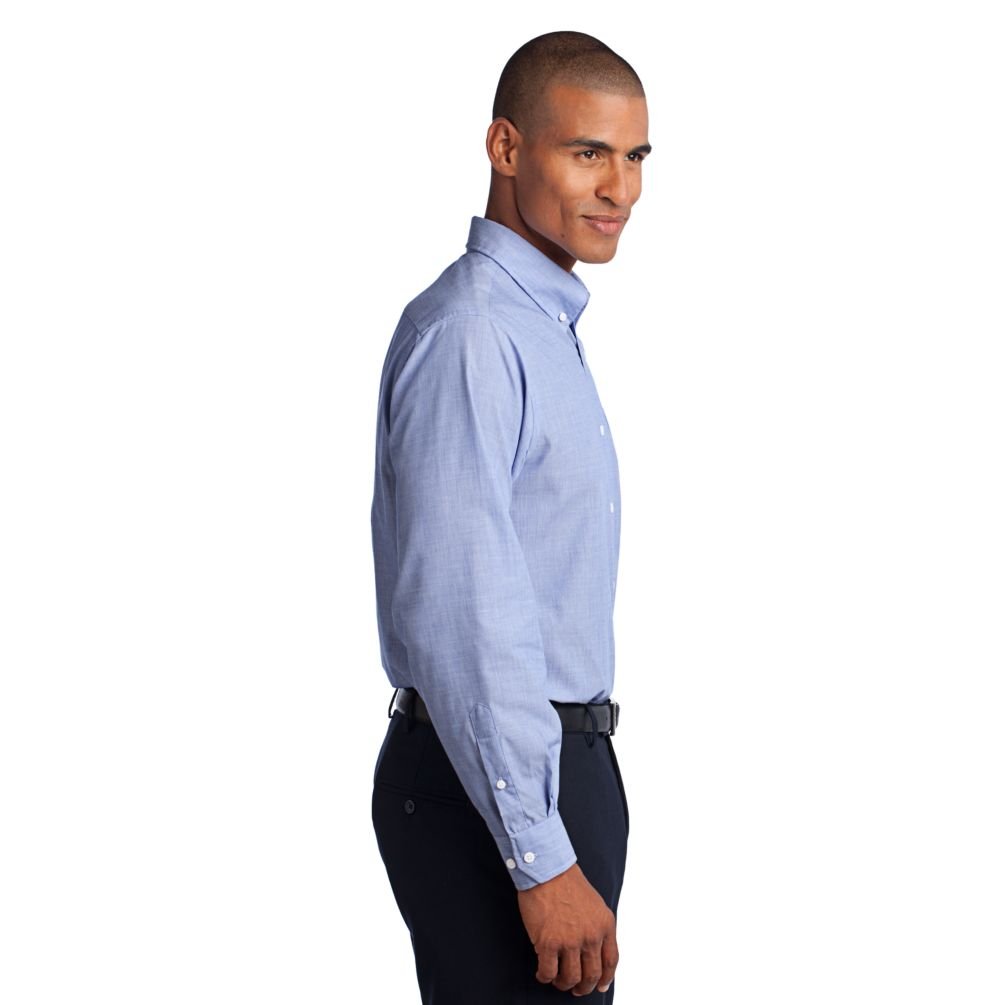 Port Authority Crosshatch Easy Care Shirt - S640 Chambray Blue | Comfortable Workwear for Business Casual & Office Wear