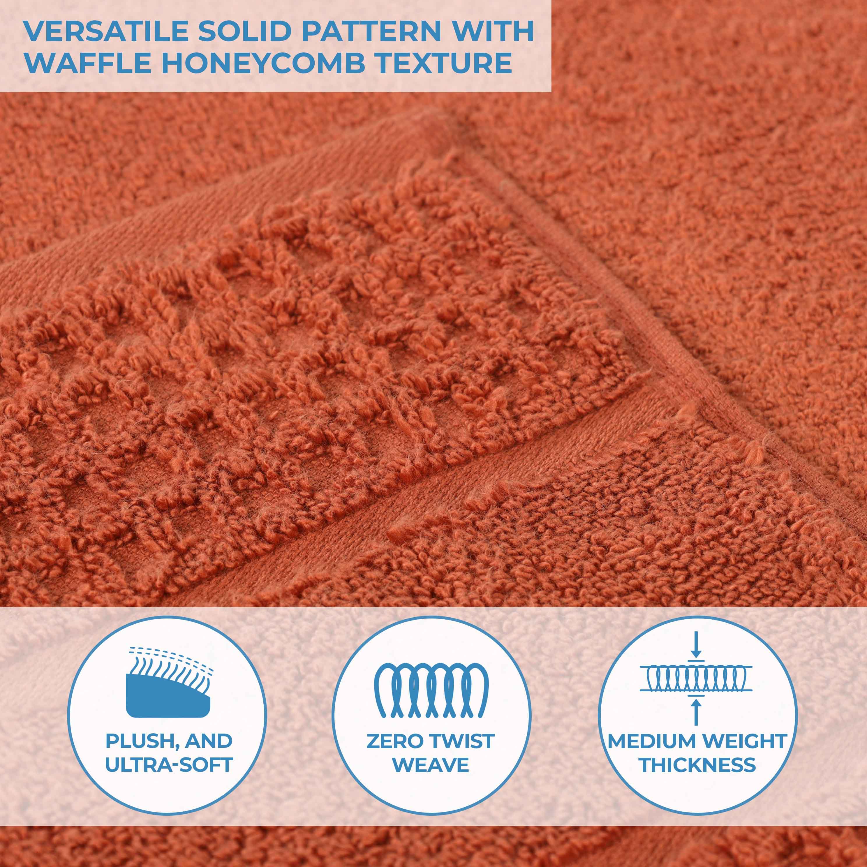 Premium Zero Twist Cotton Waffle Honeycomb Bath Towel Set of 2 - Ultra Soft & Highly Absorbent - Perfect for Spa, Bathroom & Luxury Home Use