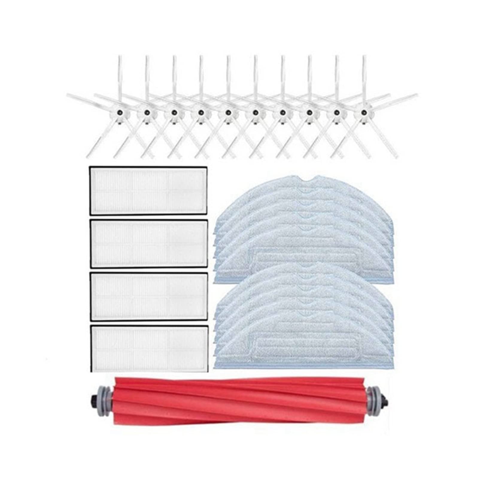 Xiaomi Roborock S7/T7S/T7plus Vacuum Cleaner Replacement Parts Set - Main Brush, Side Brush, HEPA Filter & Mop Cloth - Compatible Accessories for Floor Cleaning (Dark Khaki) | Ideal for Home Maintenance & Pet Hair Removal