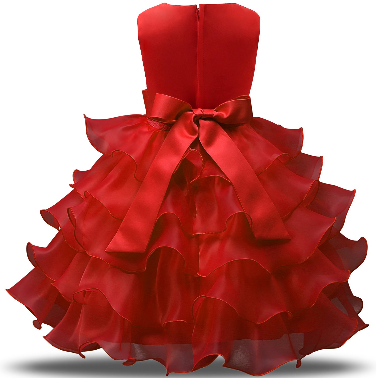NNJXD Girls' Ruffled Lace Party Dress for Weddings & Special Occasions - Perfect for Birthday Parties, Pageants, and Formal Events