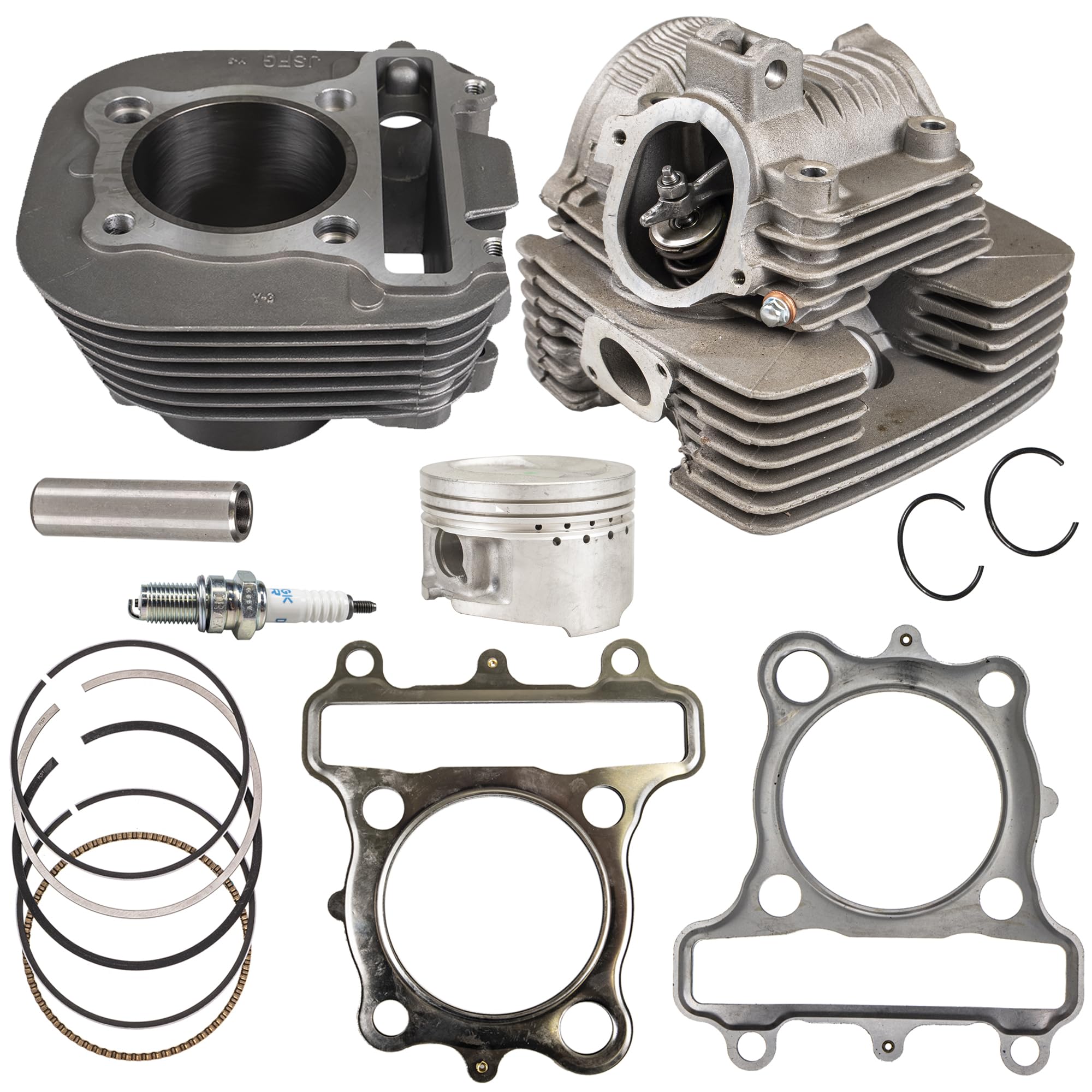 Yamaha Timberwolf Bear Tracker 250 Cylinder Head Piston Gasket Top End Set - 4BD-11101-03 & 29U-11633-00-00 Replacement Parts - Perfect for ATV Engine Repair & Performance Upgrade