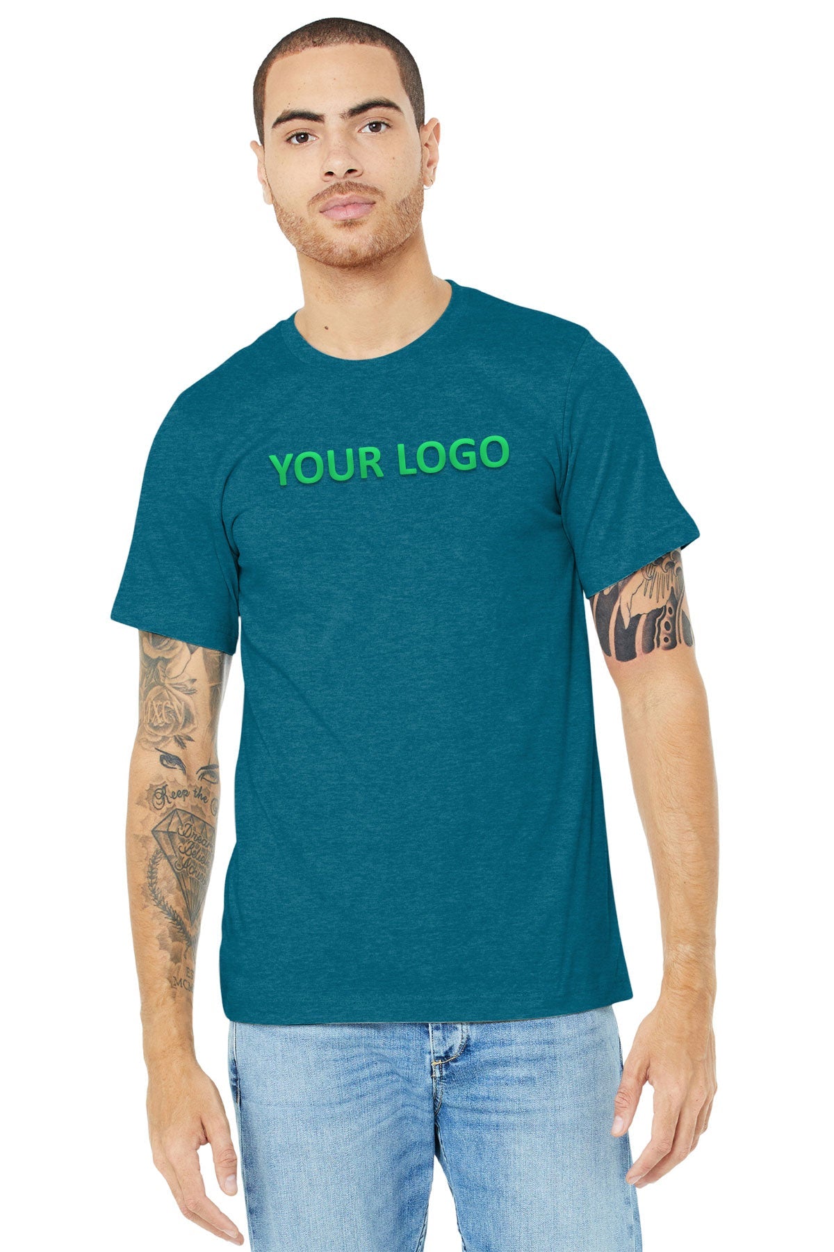 Bella Canvas Unisex Jersey T-Shirt | Heather Deep Teal | Comfortable Cotton Tee for Men & Women | Perfect for Casual Wear, Gym & Everyday Outfits