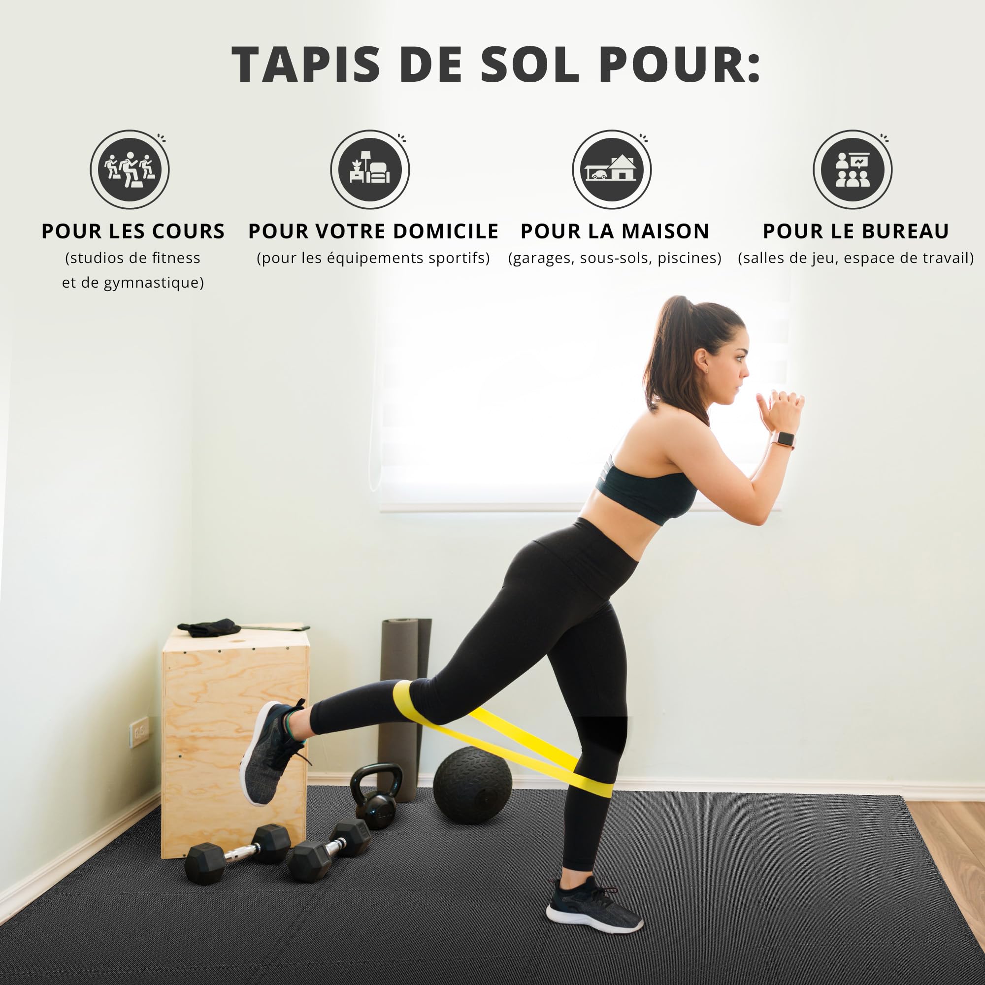Non-Slip BPA-Free EVA Foam Exercise Floor Tiles - Interlocking Gym Mat for Home Workouts, Yoga, Garage Gym, and Poolside Safety | Durable Rubber Puzzle Mats for Fitness Equipment and Weight Bench Protection