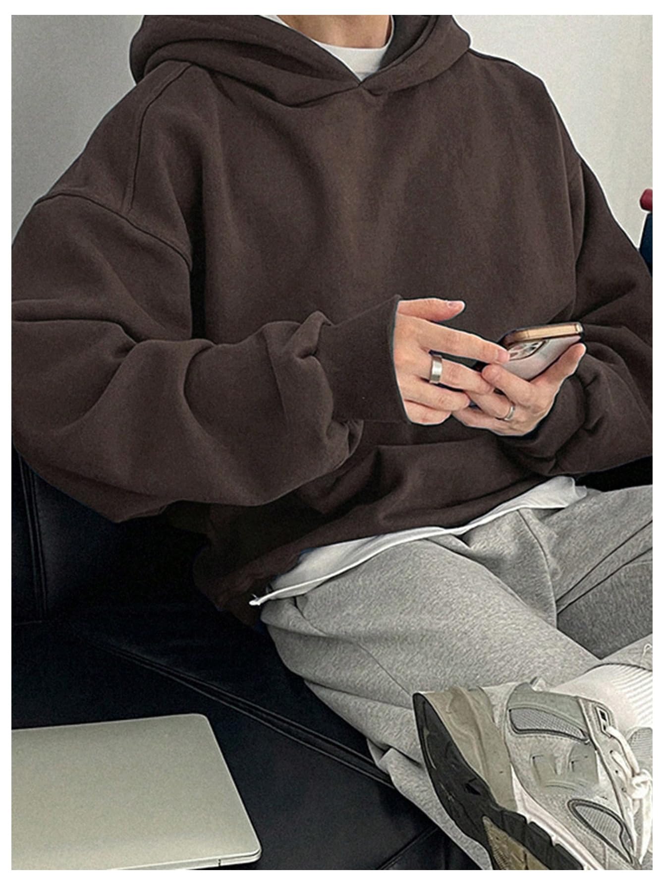 SOLY HUX Men's Oversized Hoodie - Long Sleeve Drop Shoulder Pullover Sweatshirt with Hood | Casual Streetwear for Men | Perfect for Lounge, Gym, and Outdoor Activities