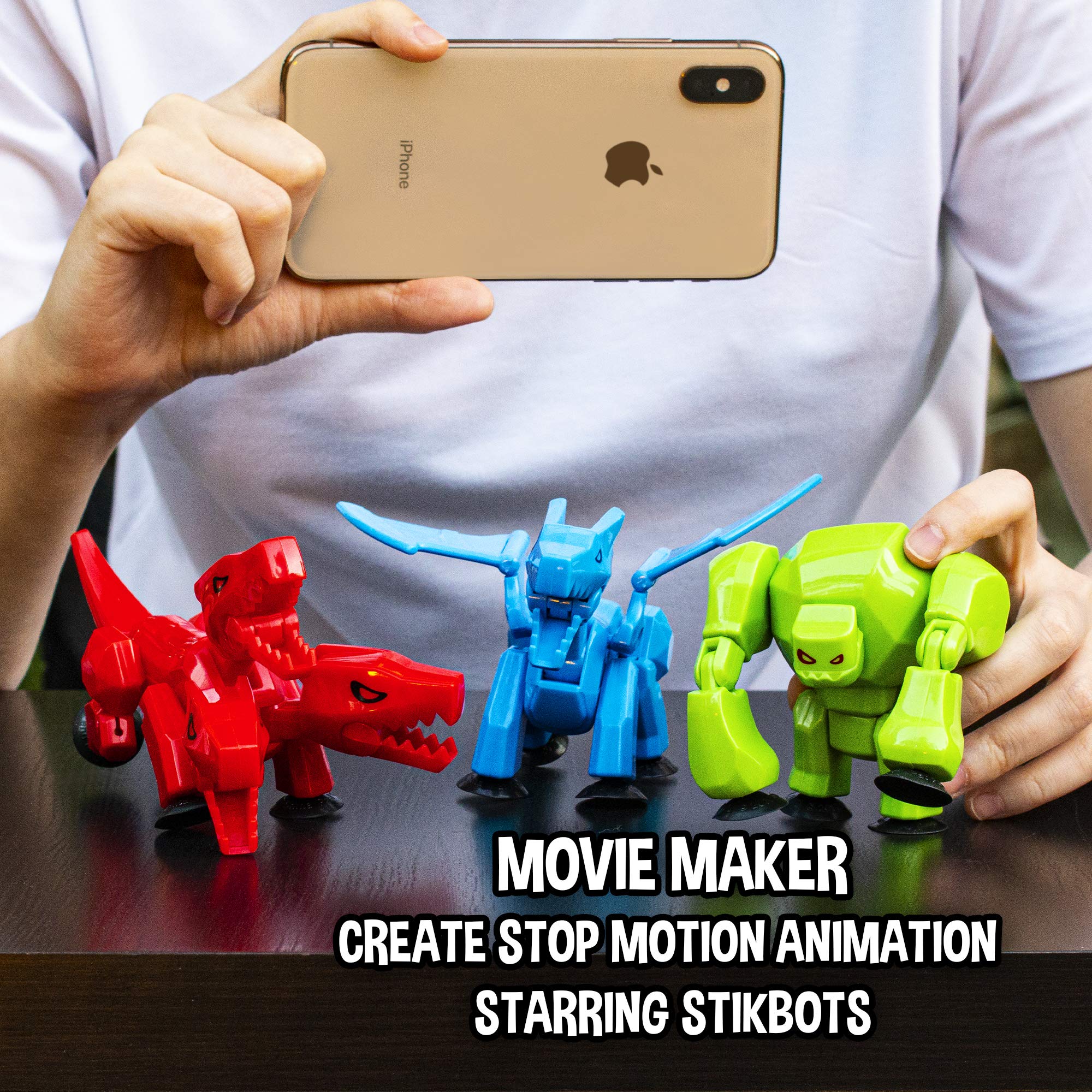 StikBot Zing Mega Monsters 3 Pack - Poseable Action Figures Set (Cerberus, Gigantus & Scorch) for Kids & Collectors | Perfect for Stop Motion Animation, Creative Play & Display