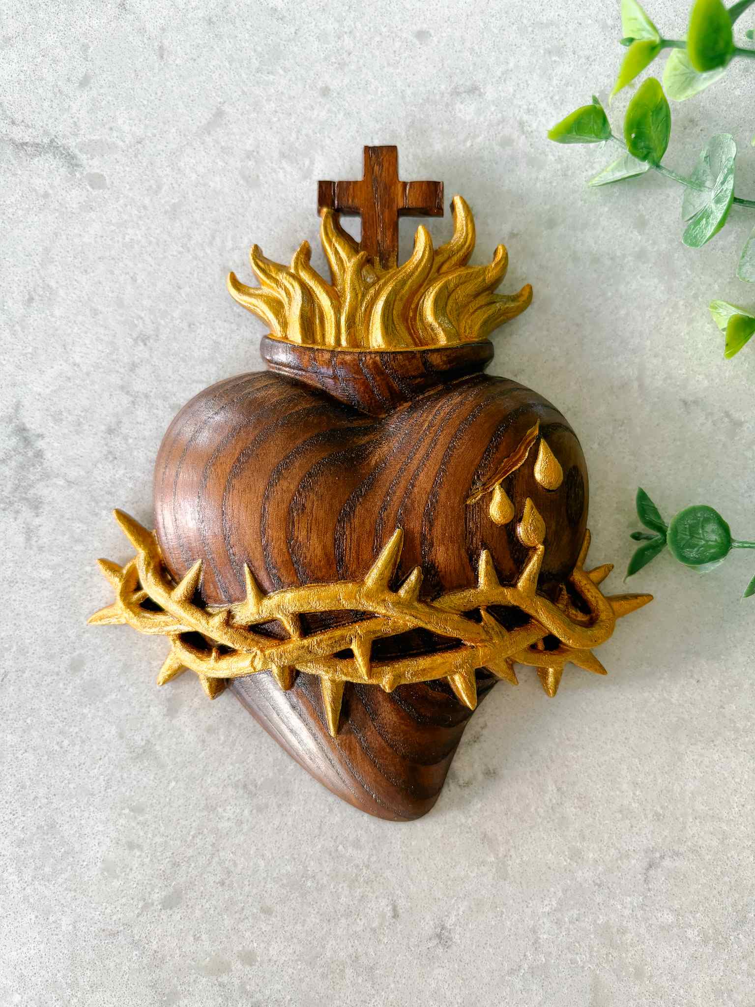 Hearts of the Holy Family Gold Pendant Necklace - Religious Jewelry for Women - Perfect for Baptism, First Communion & Faith-Based Gifts