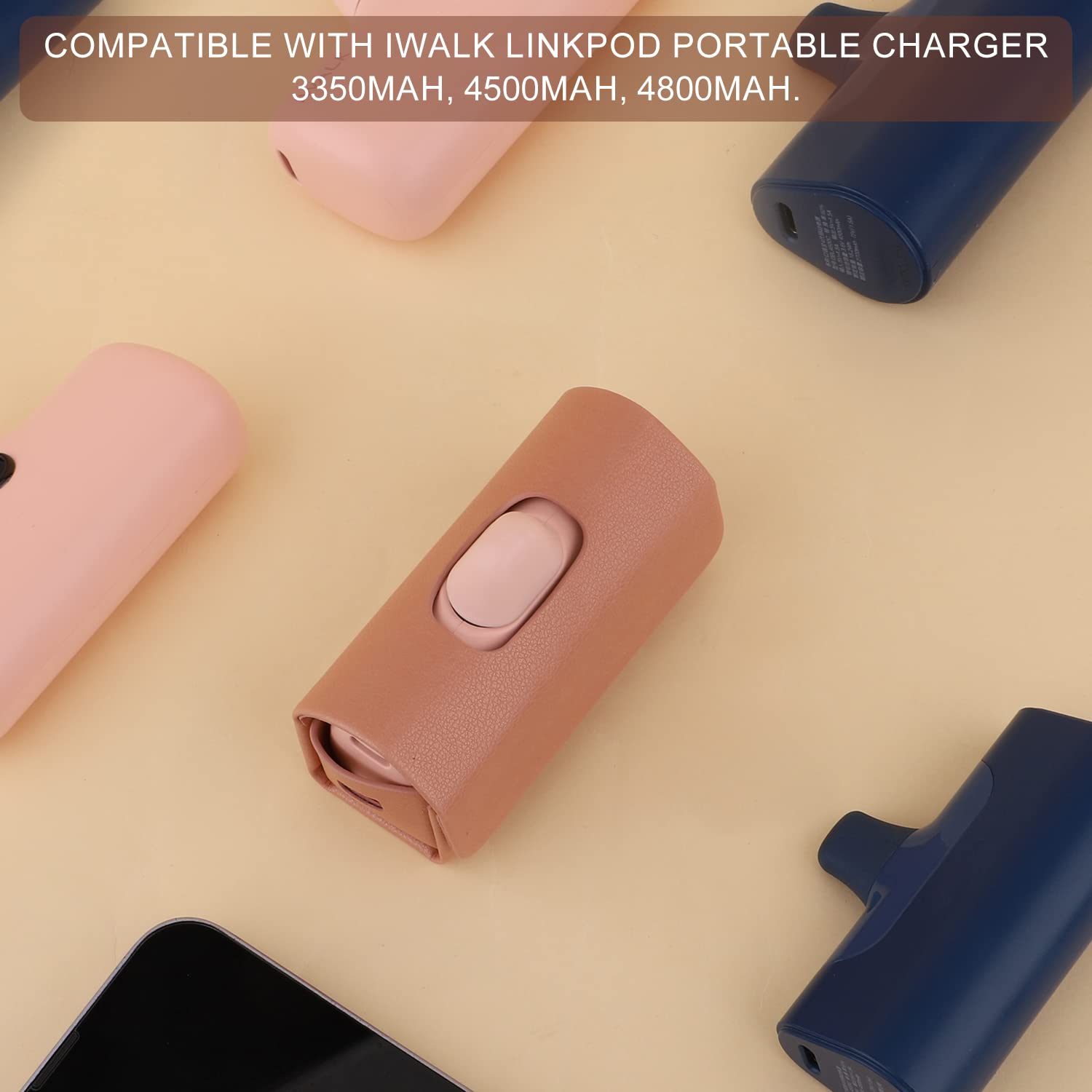 iWALK LinkPod Charger Storage Case - Stylish & Durable Pouch for iWALK Portable Charger 3350/4500/4800mAh | Compact Travel Organizer for Power Banks, Cables & Tech Accessories (Pink) - Perfect for Travel, Office & Daily Commute