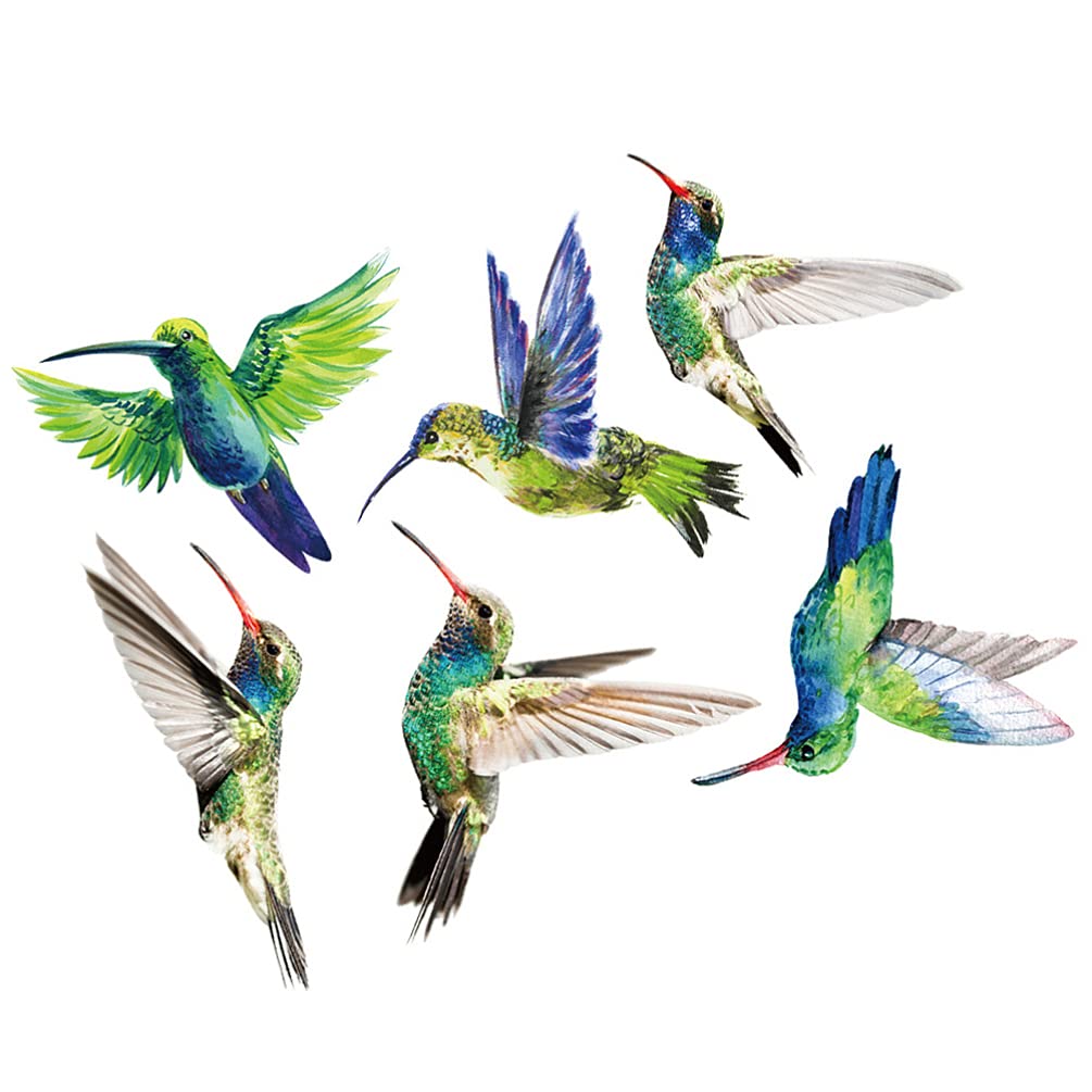 BESPORTBLE 6pcs Hummingbird Window Decals - Removable Vinyl Stickers for Car, Truck, Bedroom & Living Room Decor - Beautiful Bird Design for Home, Office, and Vehicle Window Decoration
