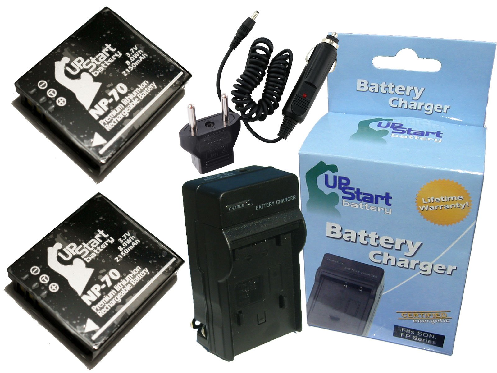 2 Pack Panasonic CGA-S005 Battery & Charger - 2150mAh for Lumix DMC-FX01 - Travel & Photography
