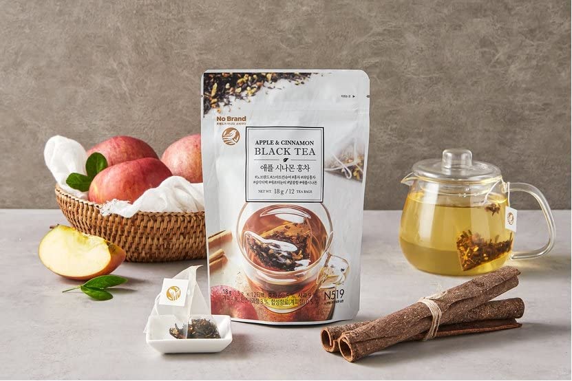 ZEESOON Apple Cinnamon Black Tea Bags (1.5g x 12 Count) - Premium Herbal Tea with Ripe Apple Aroma & Spicy Cinnamon Notes - Pyramid Tea Bags for Relaxation, Afternoon Tea & Gift Giving