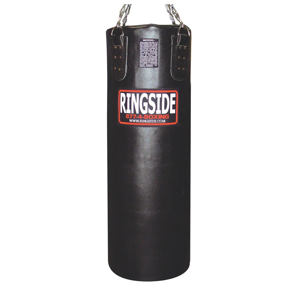 Ringside 100-Pound Leather Boxing Punching Heavy Bag (Pre-Filled) - Professional Training Equipment for Home Gym & Boxing Workouts