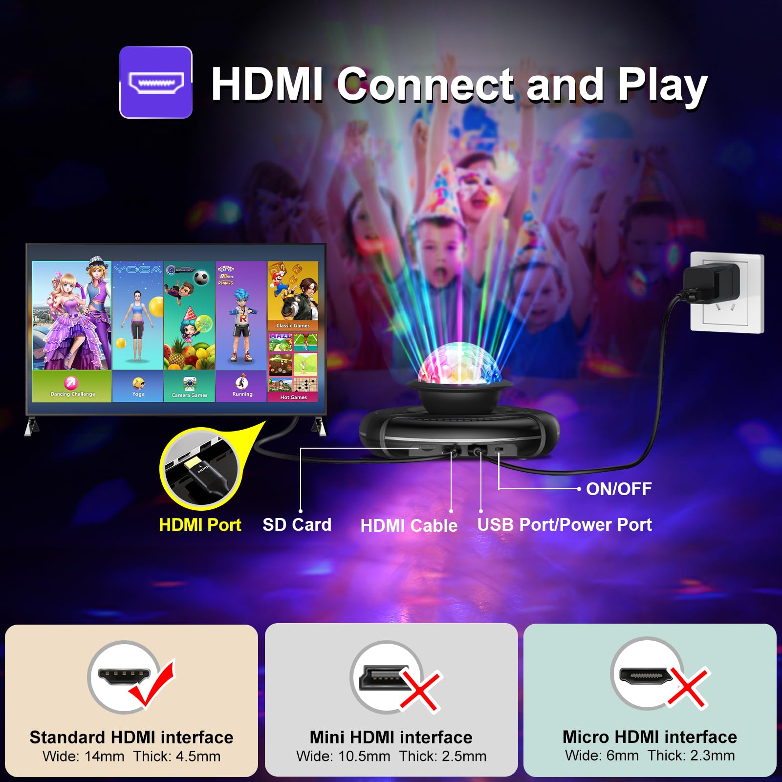 Wireless Dance Pad for Adults & Kids - Double Player TV Dance Mat with Smart Camera, Plug & Play Electronic Dance Game for Family Fun - Perfect for Fitness, Parties, Christmas & Birthday Gifts