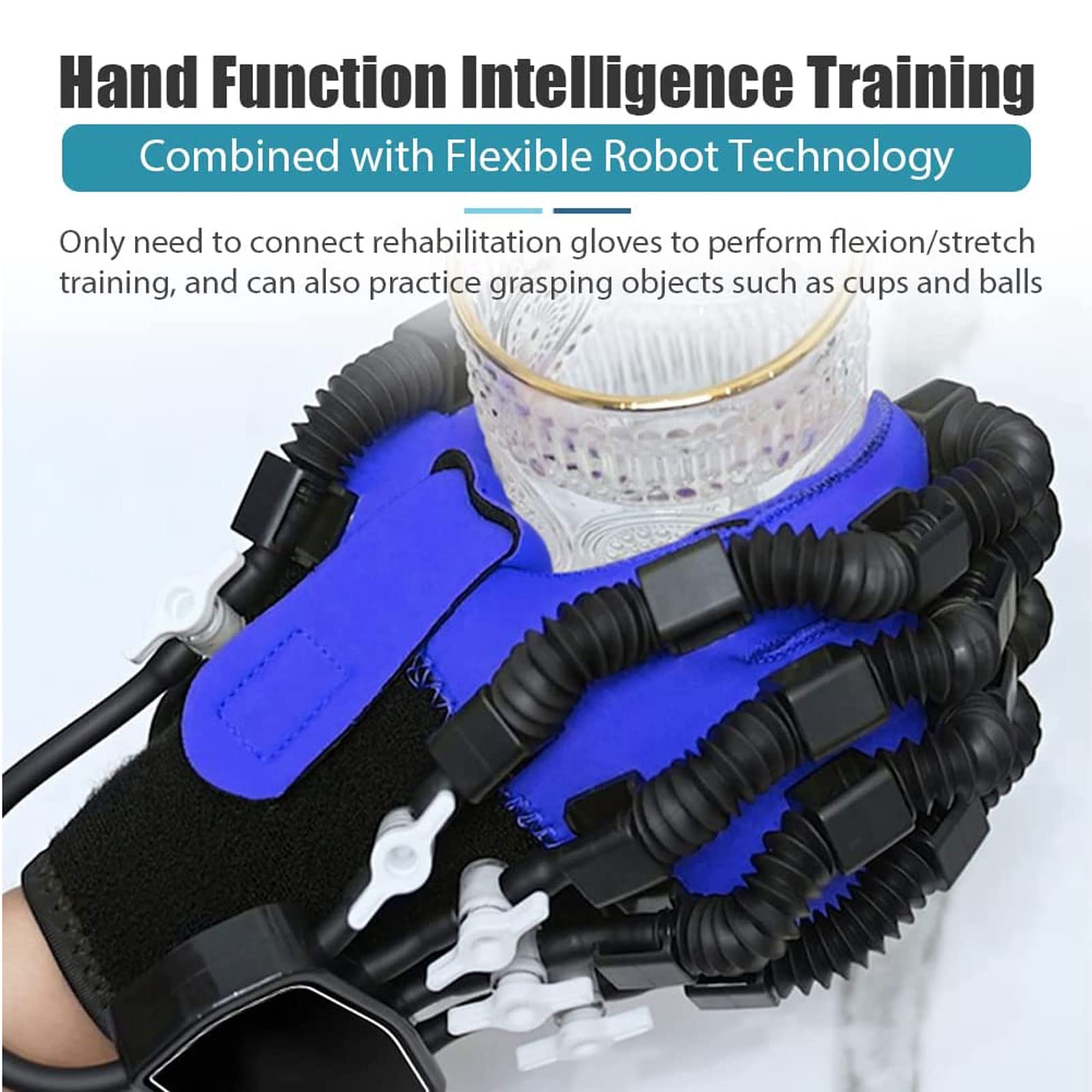 Rehabilitation Robot Gloves for Finger Training & Hand Therapy - Stroke Recovery Finger Orthosis & Functional Hand Splint - Right Hand (Size L) - Ideal for Post-Stroke Exercises & Hand Dysfunction Rehabilitation at Home