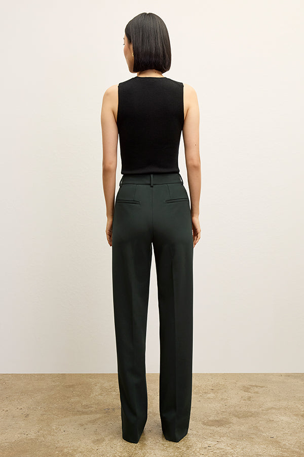 Tinsley Wide Leg Pants for Women - Stretchy Comfort Flex Suit Dark Emerald Green - Perfect for Office, Business Casual & Travel Outfits