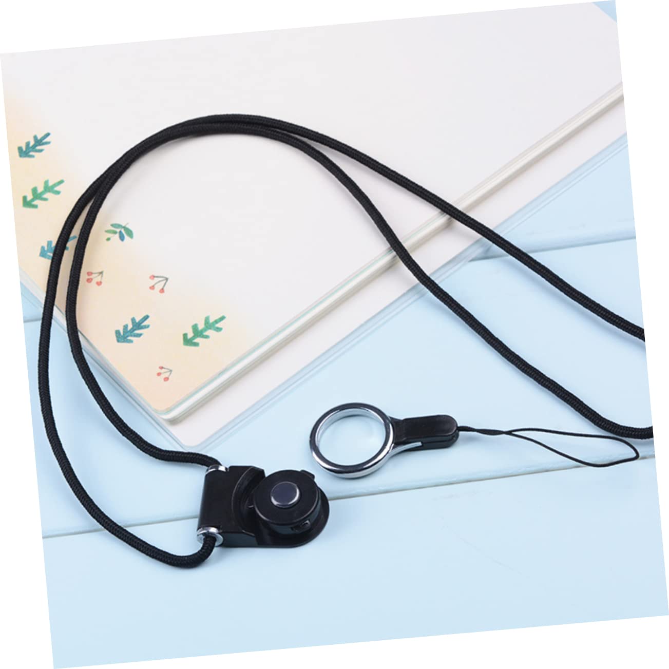 5pcs Mesh Lanyard with Memo Holder - Adjustable Phone Neck Strap ID Badge Holder for Work, School & Events - Stylish Cell Phone Jewelry Rope for iPhone Android Smartphones