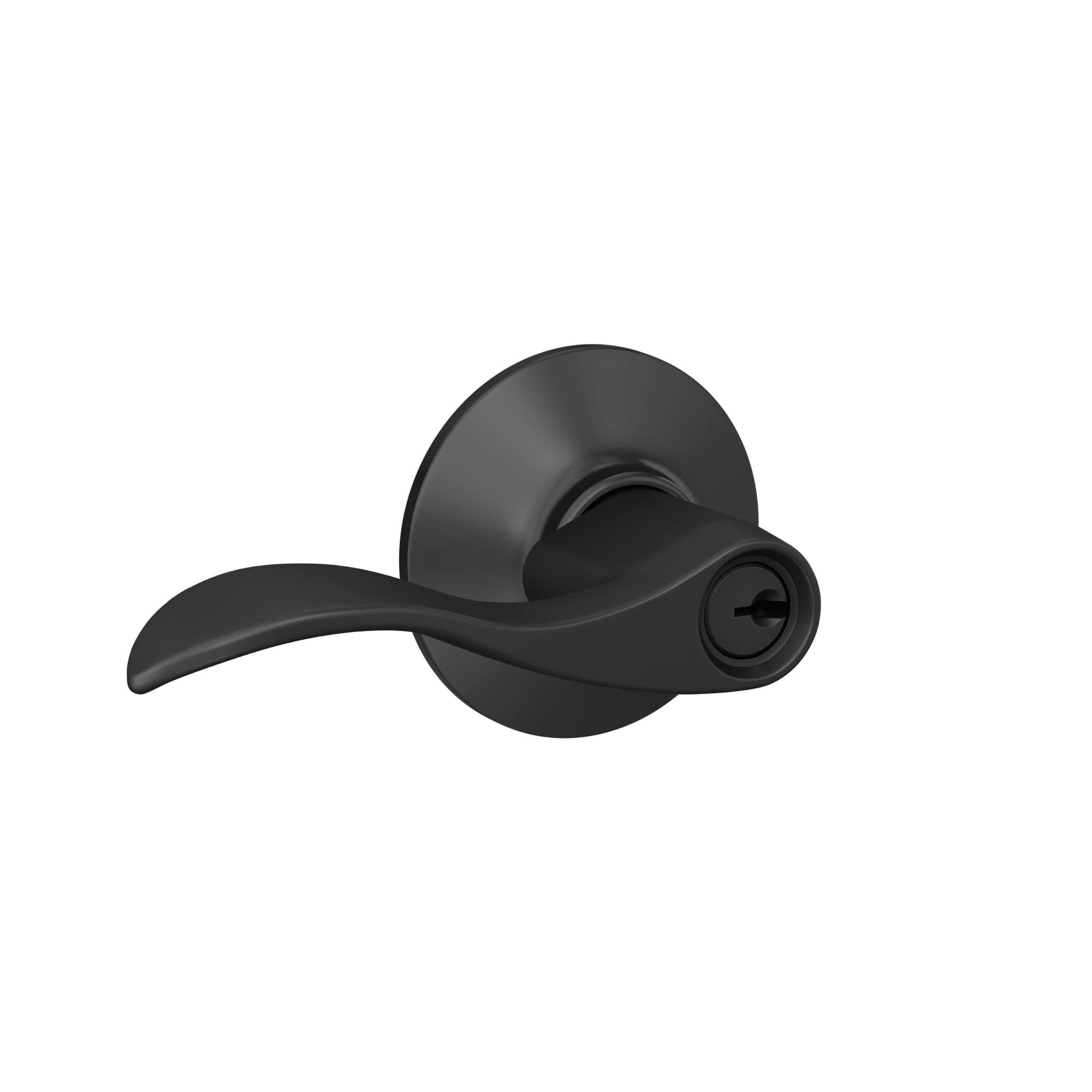 Schlage F51A ACC 622 Matte Black Keyed Entry Door Lever Lock - Secure Home & Office Entry, Perfect for Front Doors, Bedrooms & Interior Rooms