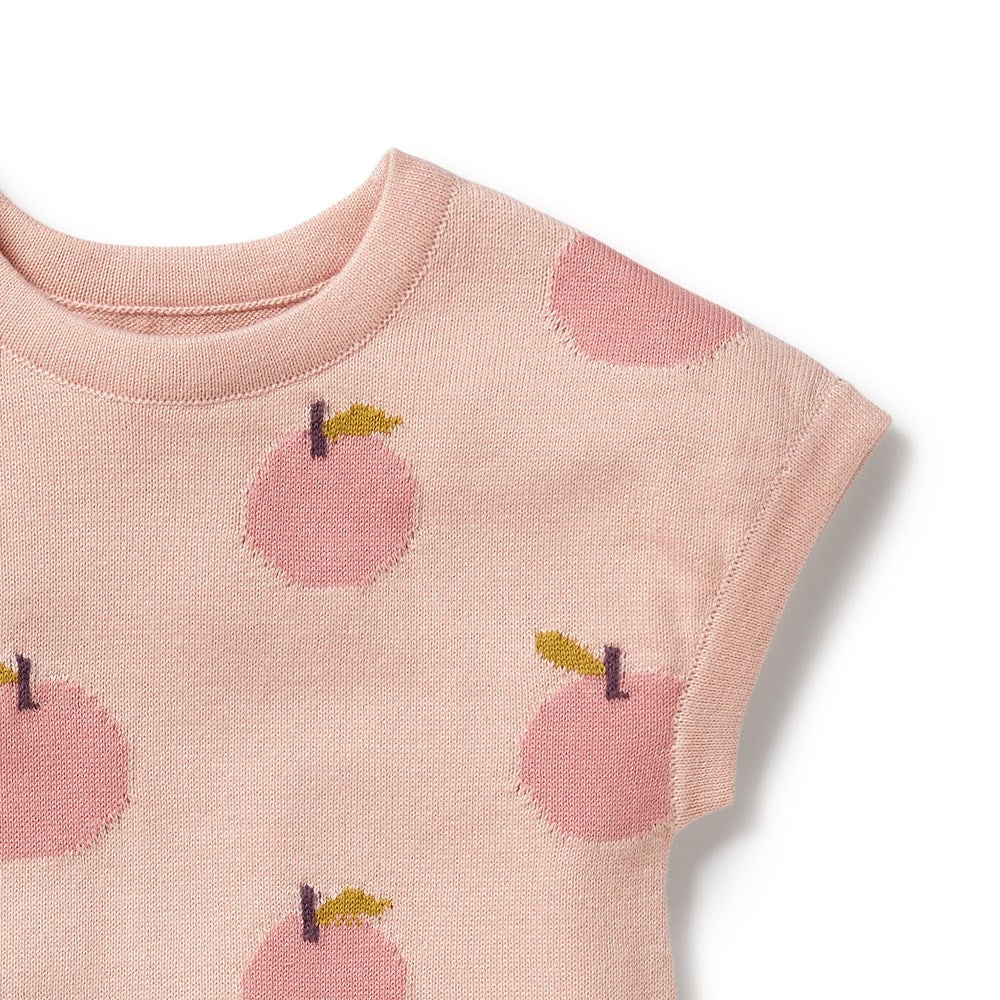Just Peachy Organic Cotton Knitted Baby Growsuit - Soft & Breathable Newborn Romper for Boys & Girls | Perfect for Sleepwear, Playtime & Photo Shoots