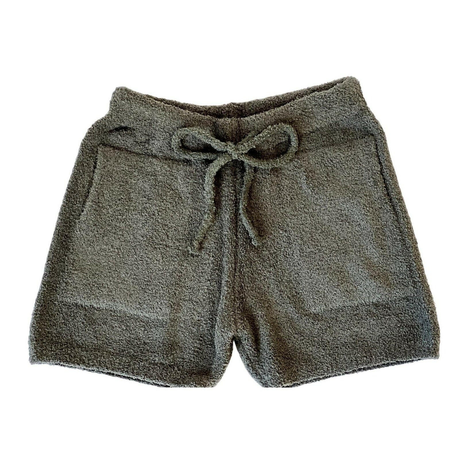 Premium Solid Color Lounge Shorts for Men - Comfortable Olive Green Casual Wear - Perfect for Home, Gym, and Outdoor Relaxation