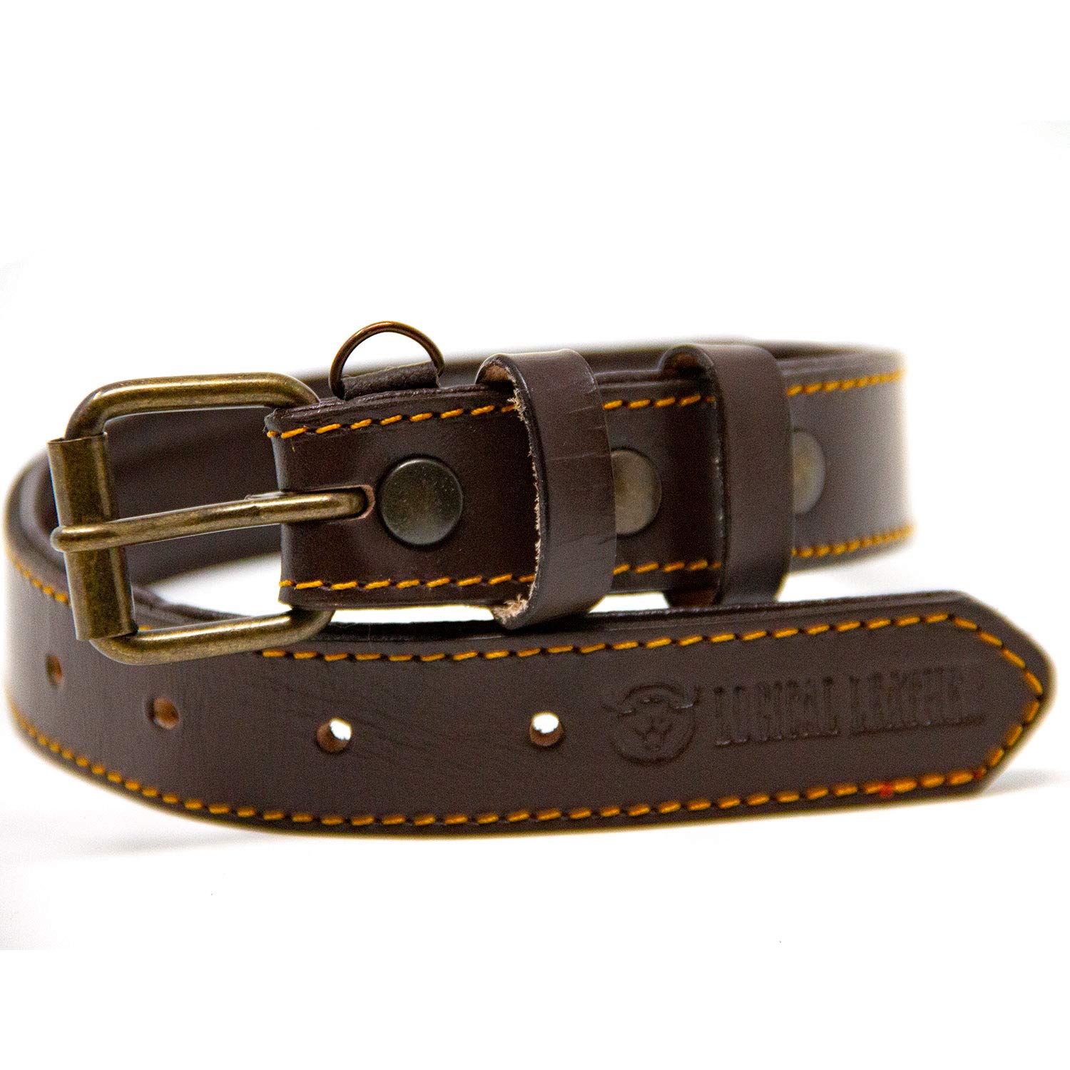 Premium Full Grain Leather Dog Collar - Padded Comfort for Medium Dogs, Adjustable & Durable (Brown) - Perfect for Daily Walks, Training & Outdoor Adventures